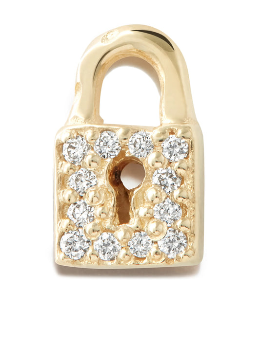 14kt yellow gold diamond stud earring