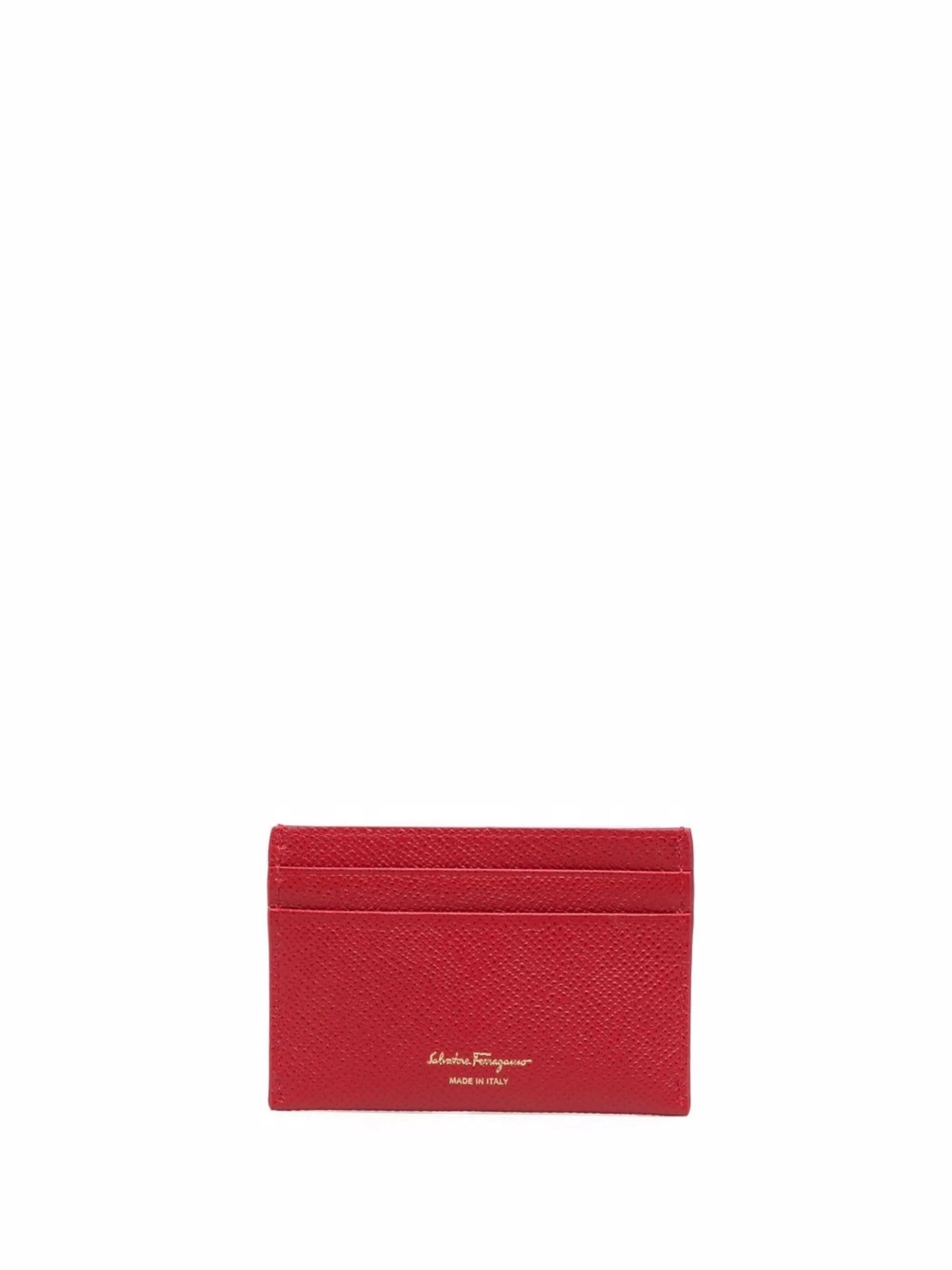 Gancini leather card holder