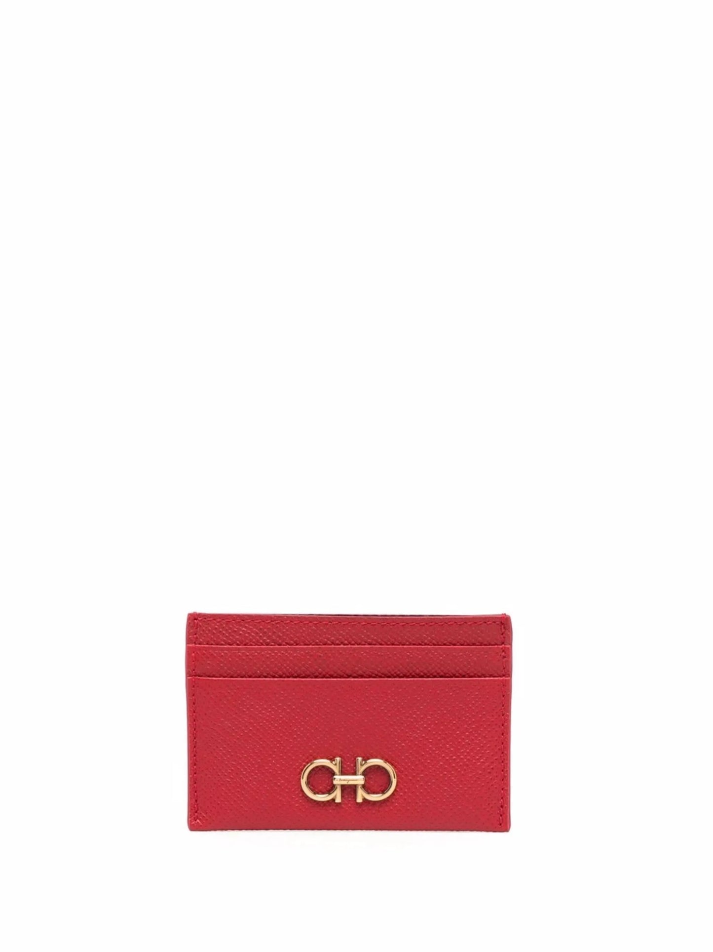 Gancini leather card holder