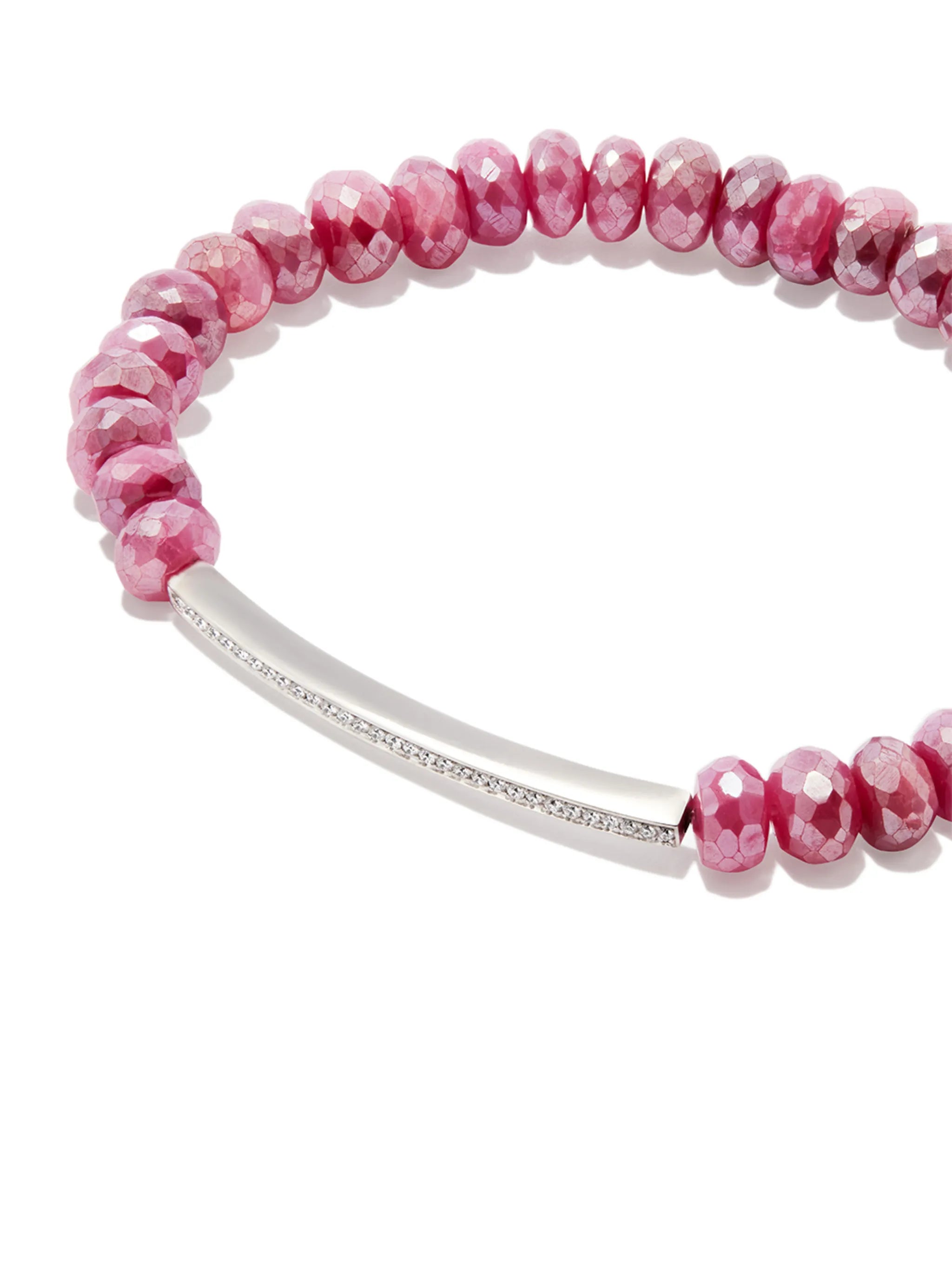14kt white gold moonstone and diamond bracelet