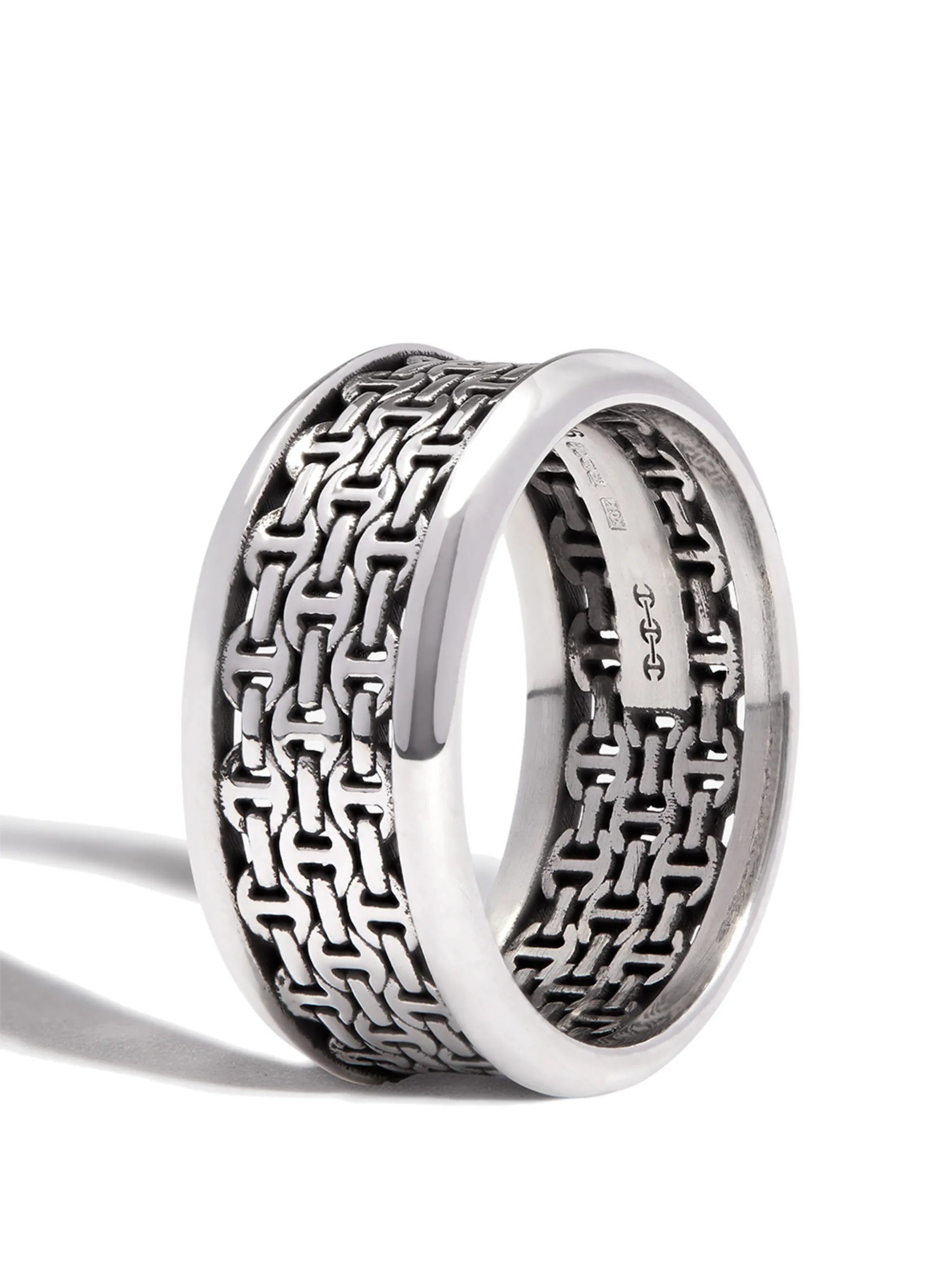 sterling silver chain-link ring