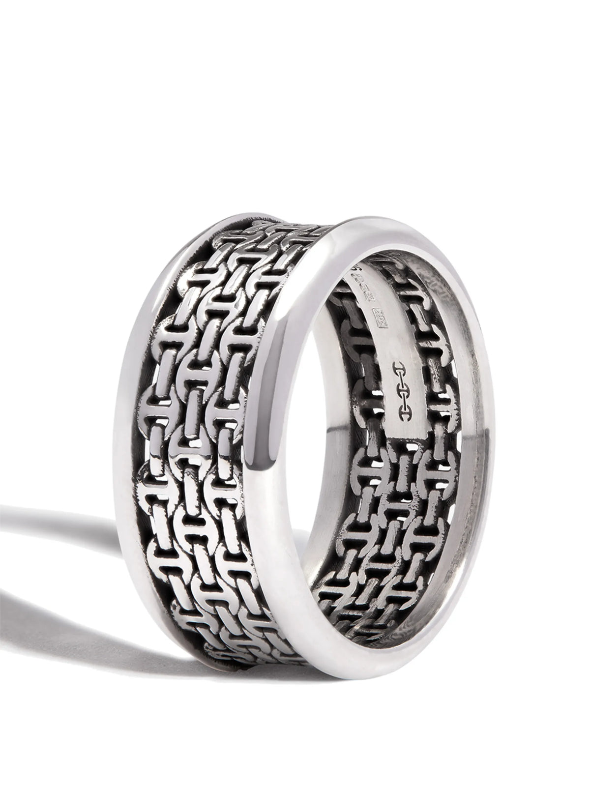 sterling silver chain-link ring
