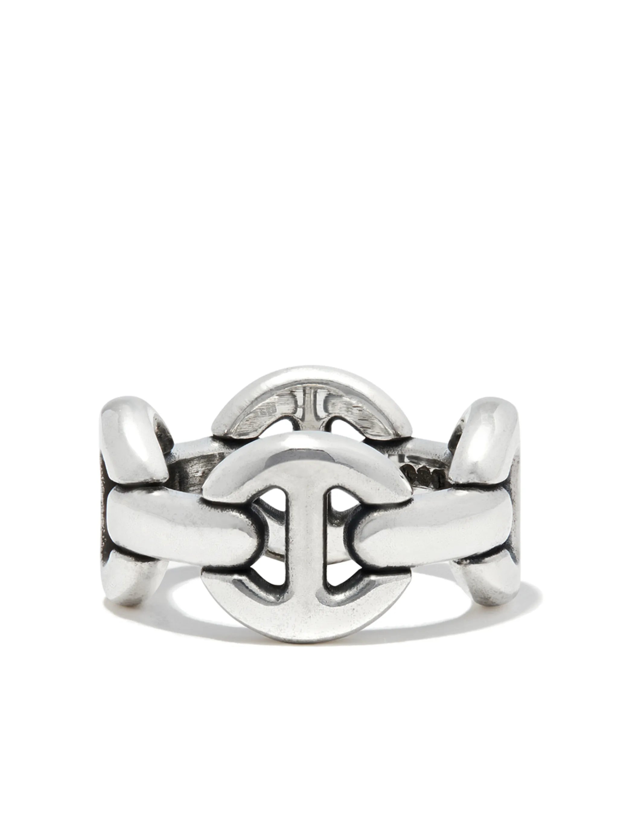 quad chain-link silver ring