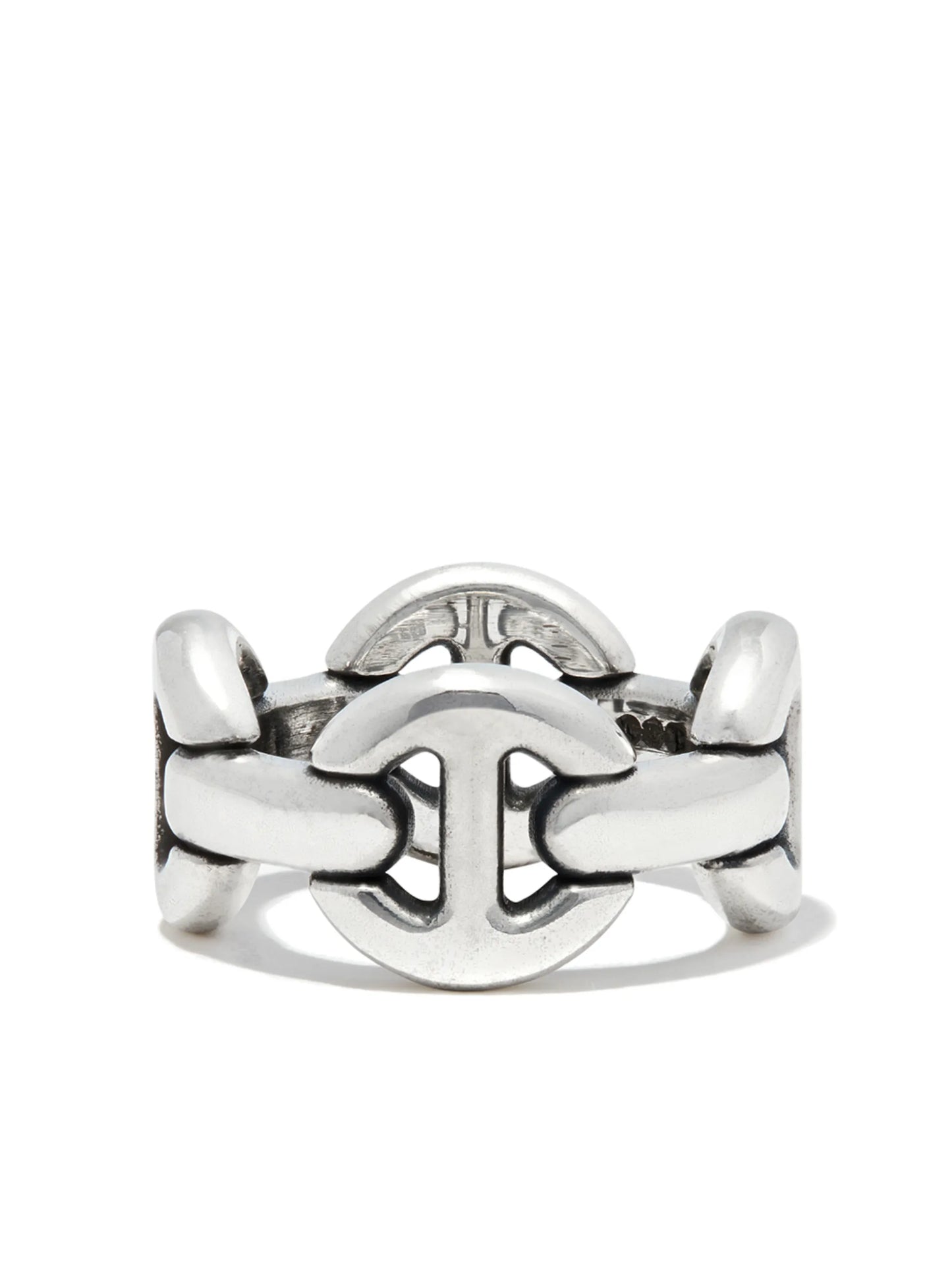 quad chain-link silver ring