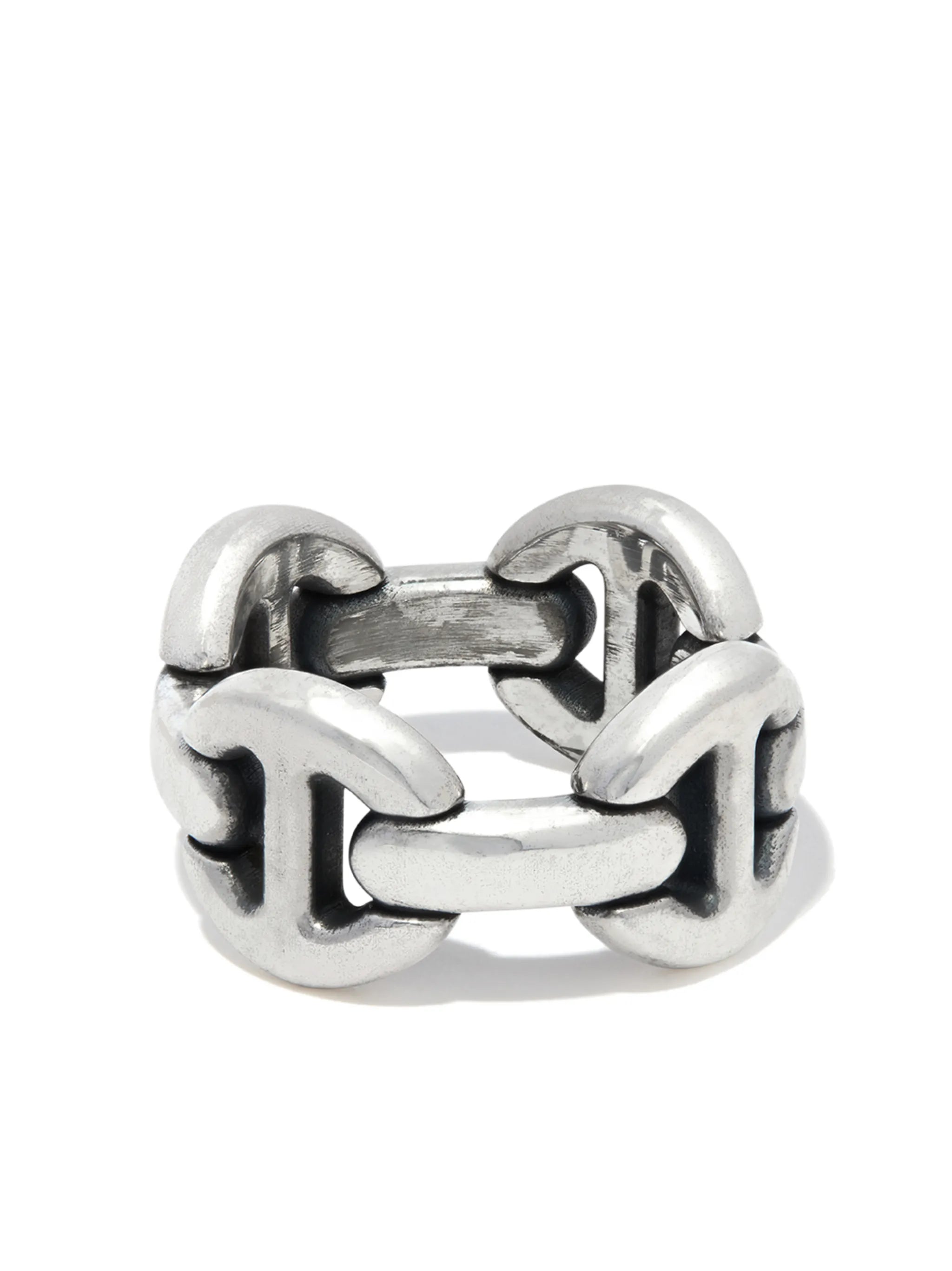 quad chain-link silver ring