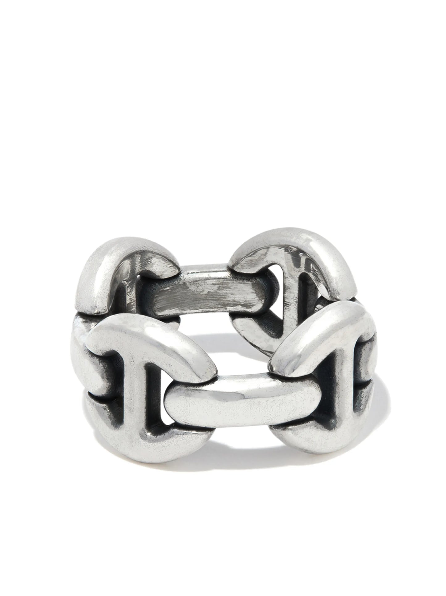 quad chain-link silver ring