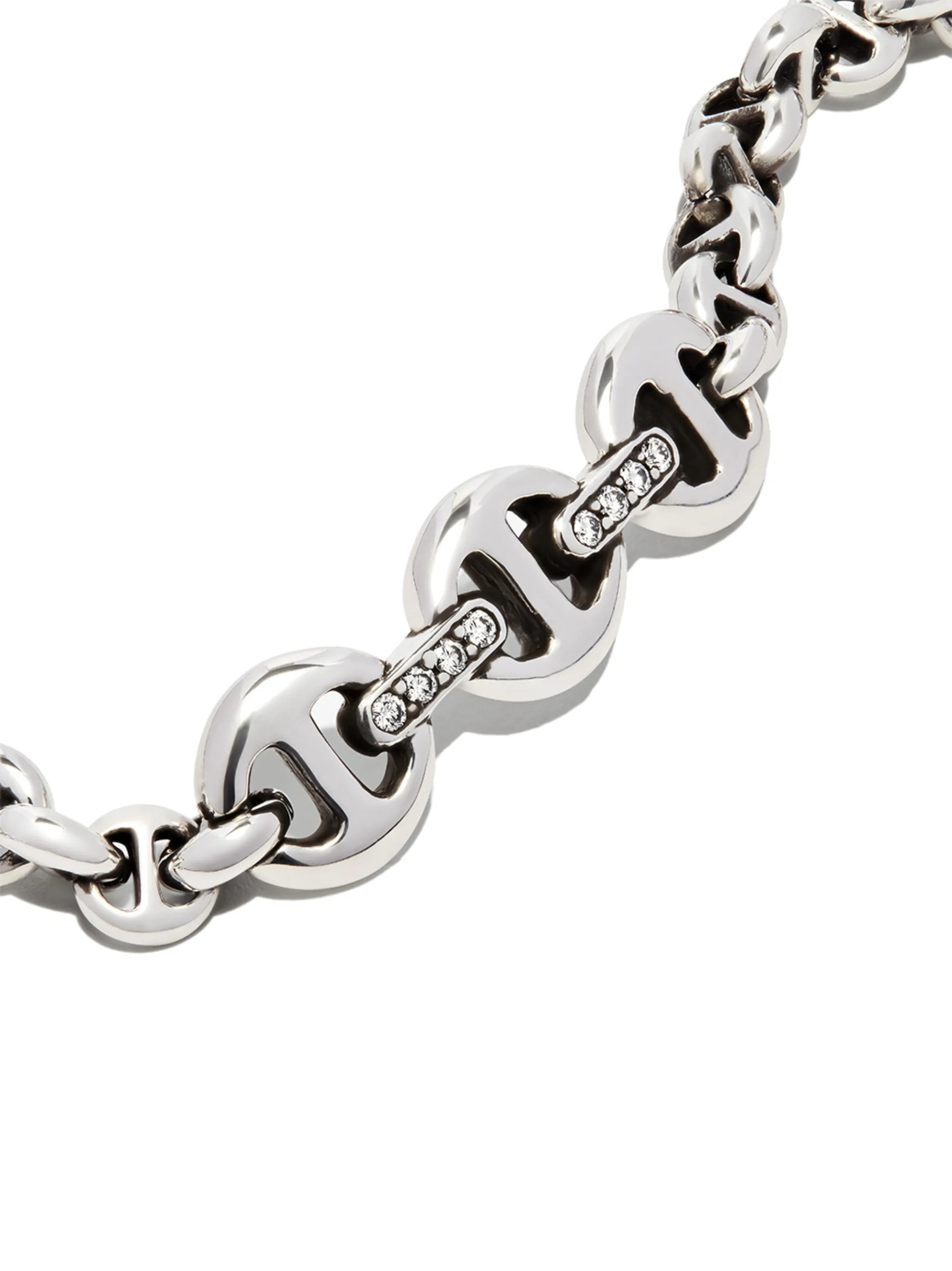 sterling silver diamond ID bracelet