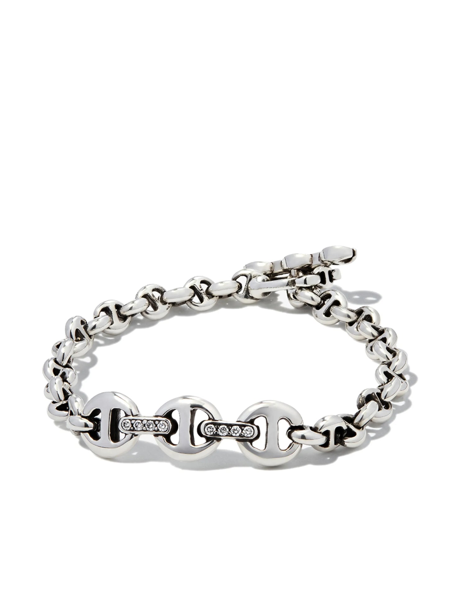 sterling silver diamond ID bracelet