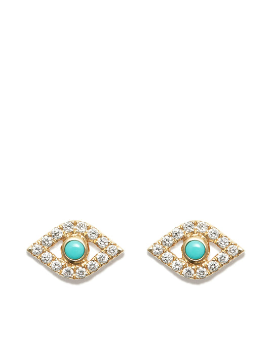 14kt yellow gold Evil Eye stud earrings
