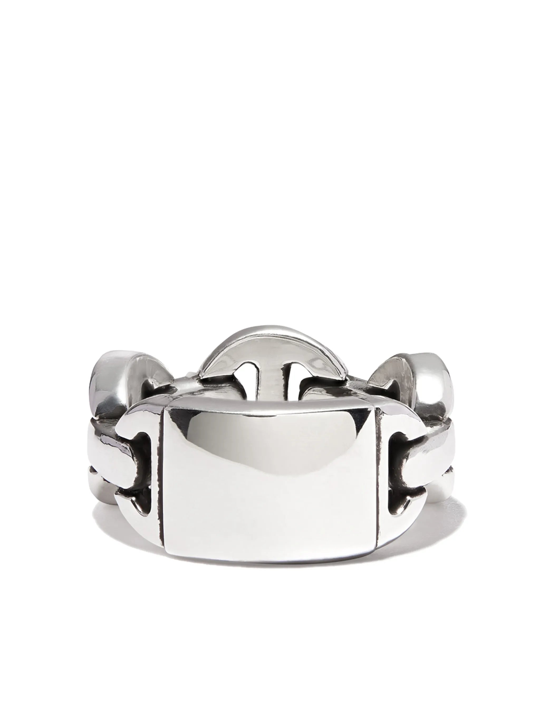 chain-link chunky silver ring