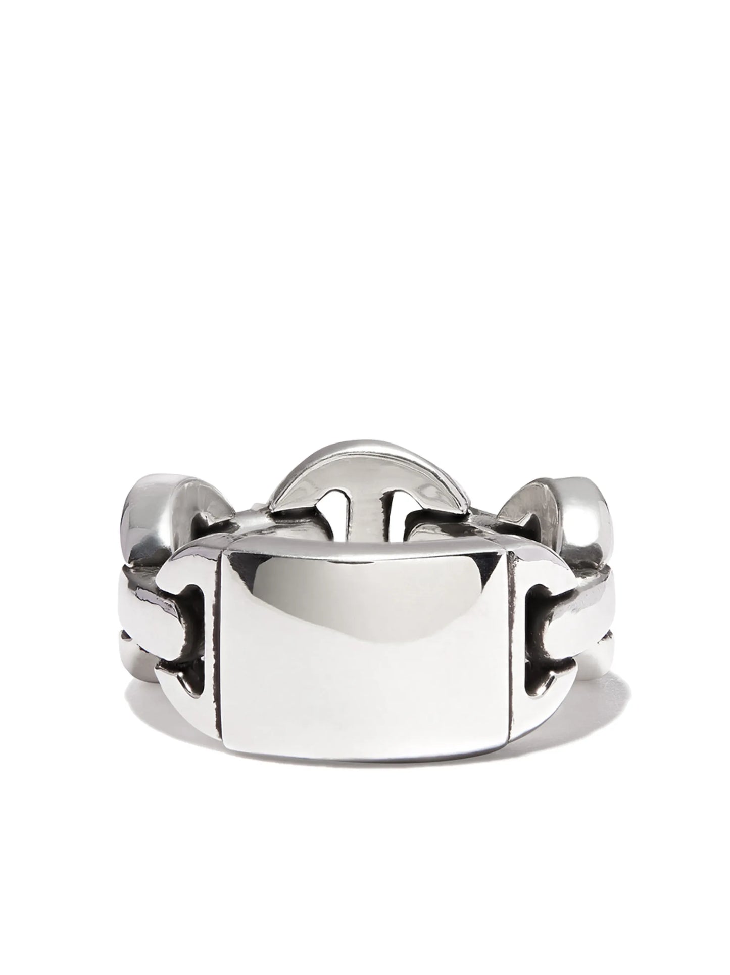 chain-link chunky silver ring