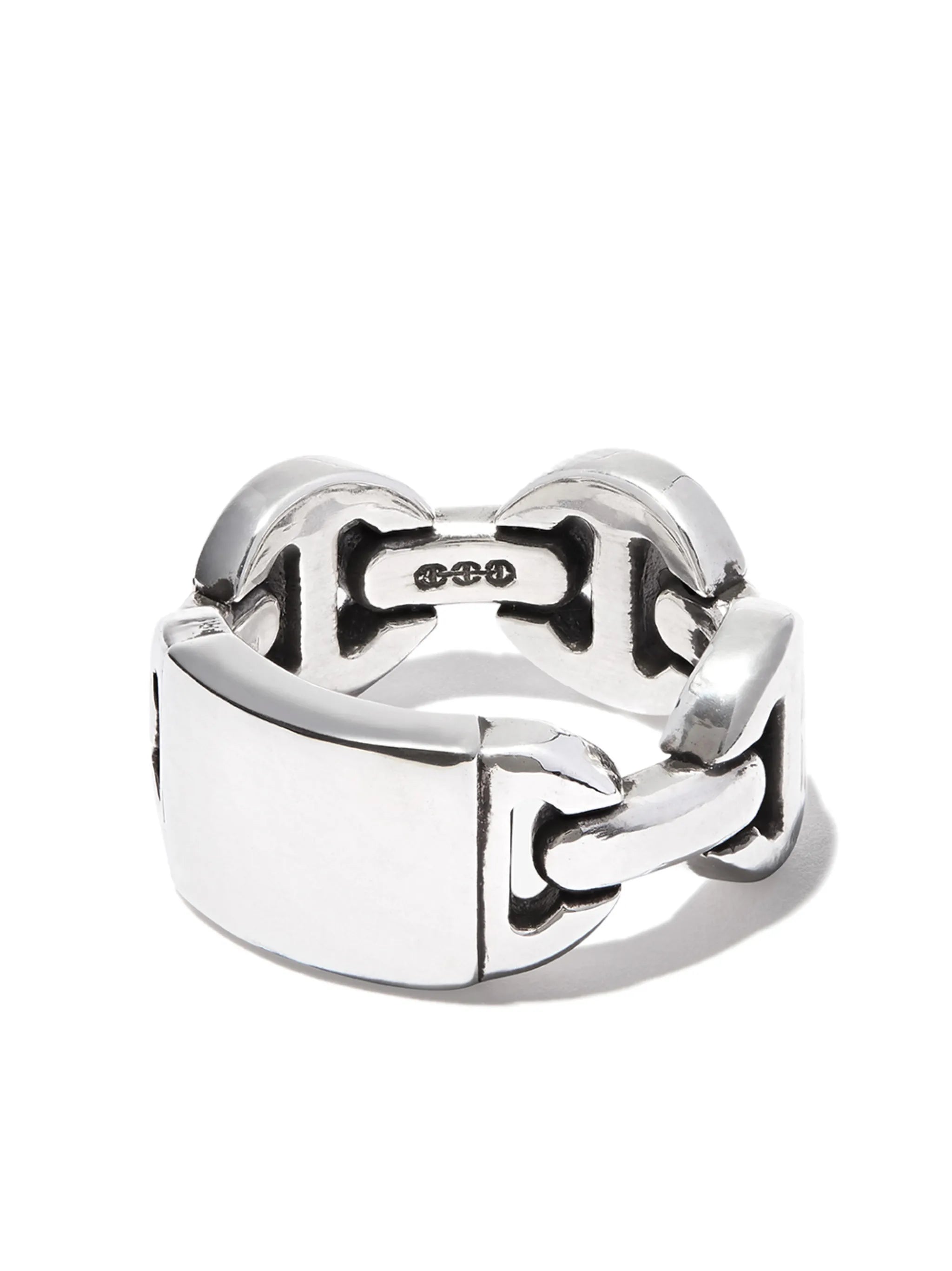 chain-link chunky silver ring