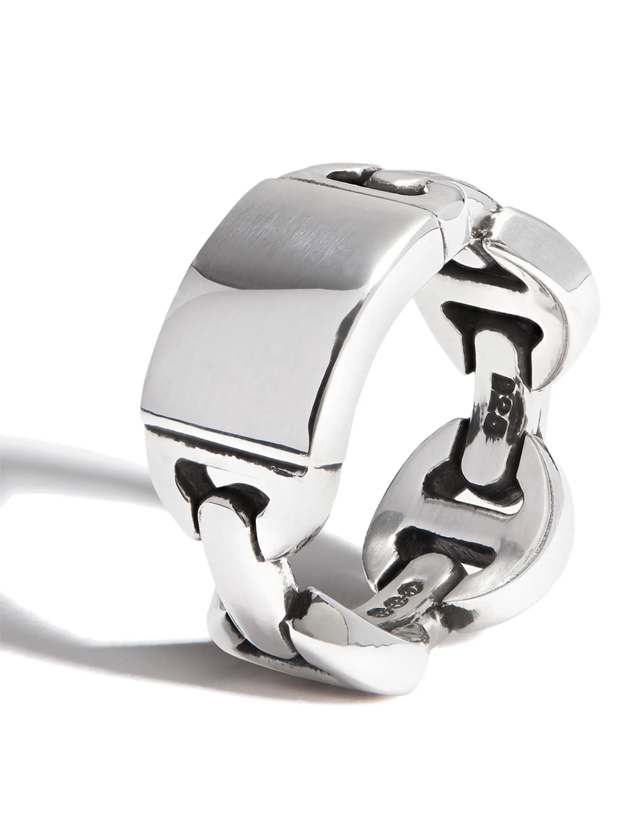 chain-link chunky silver ring