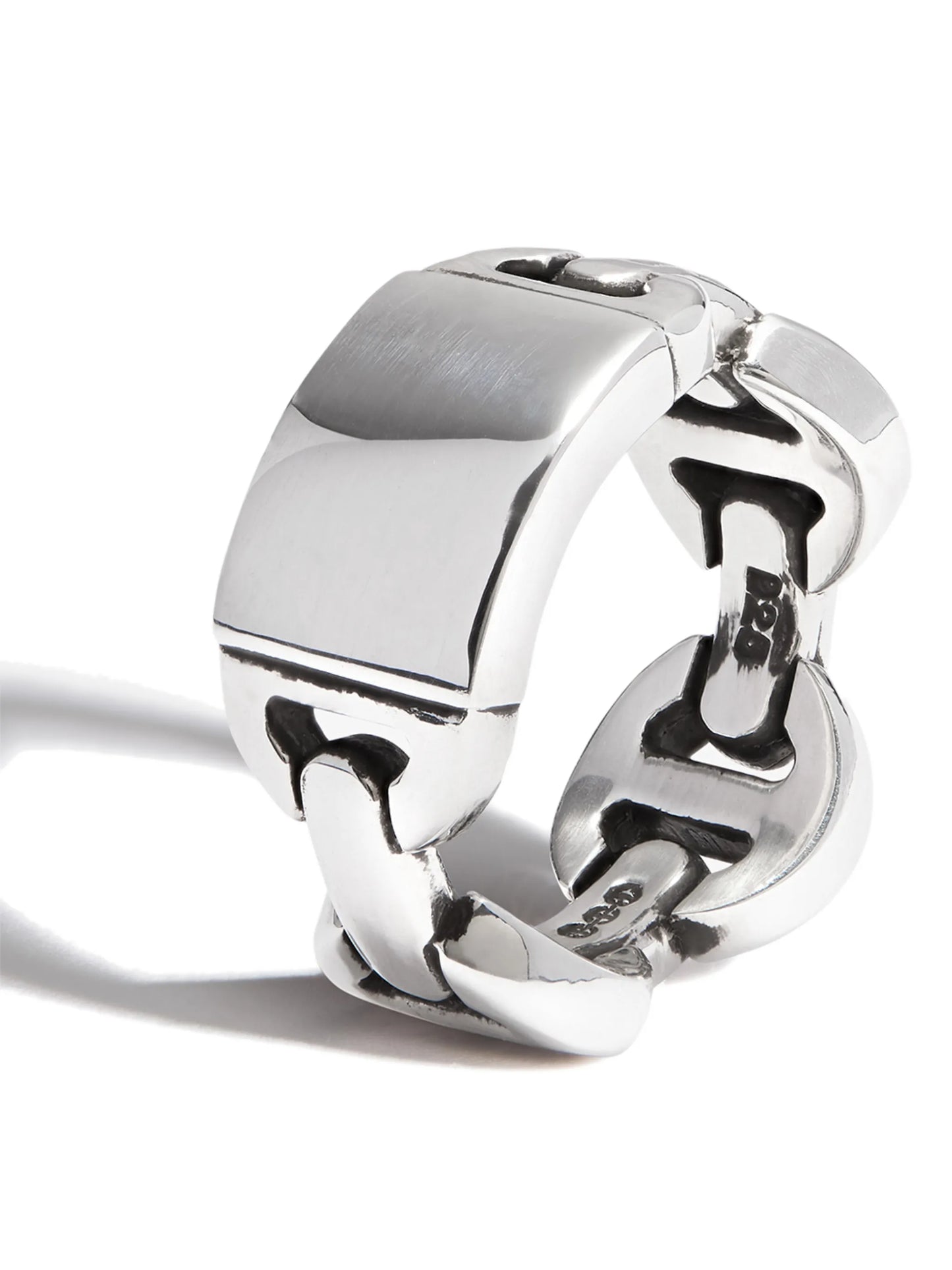chain-link chunky silver ring