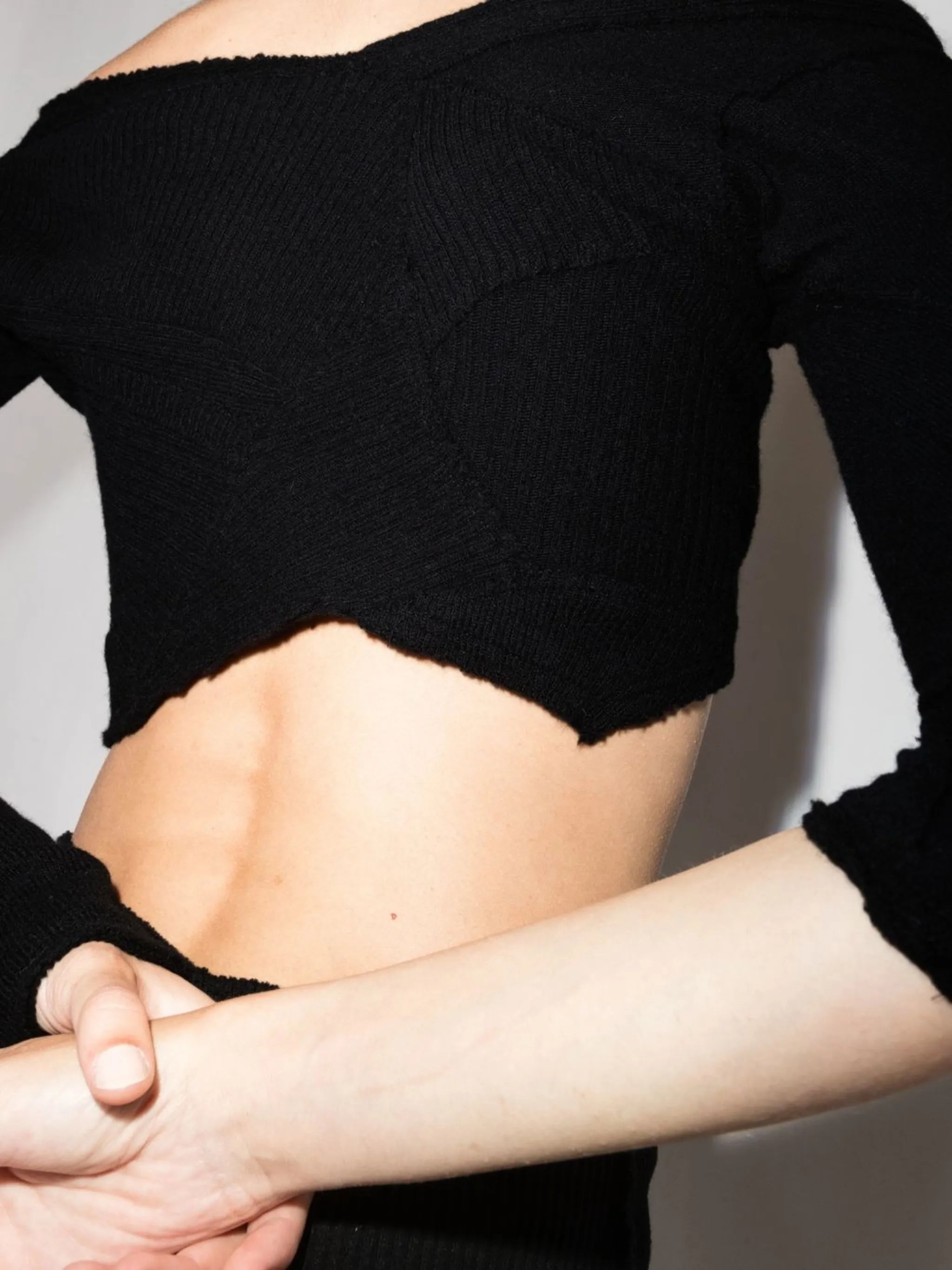 off-shoulder asymmetric crop top