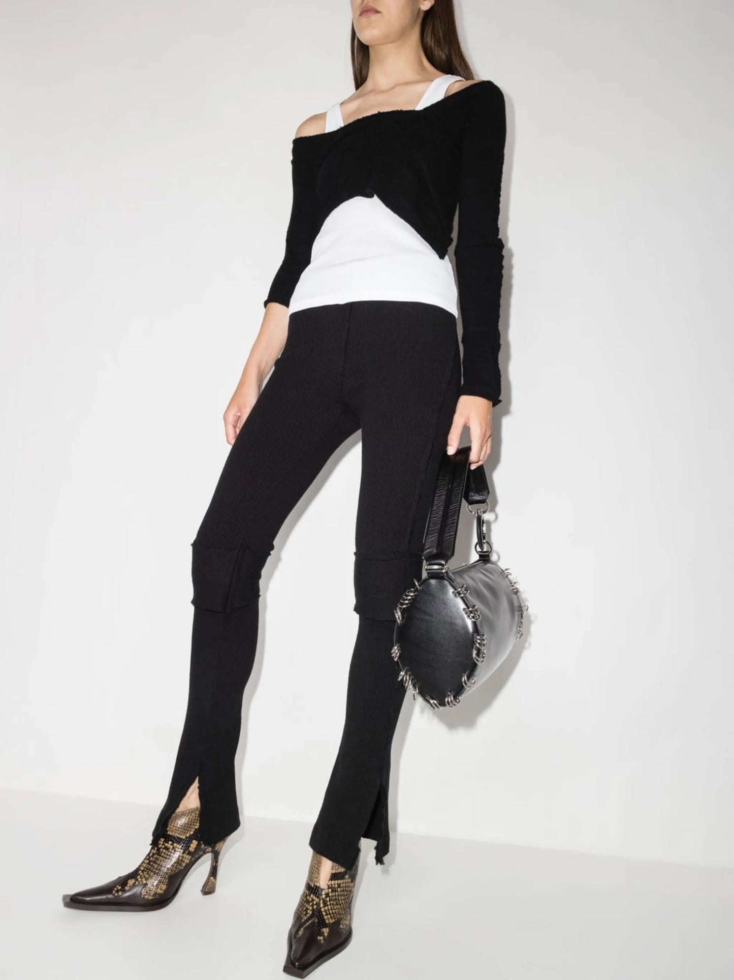 off-shoulder asymmetric crop top