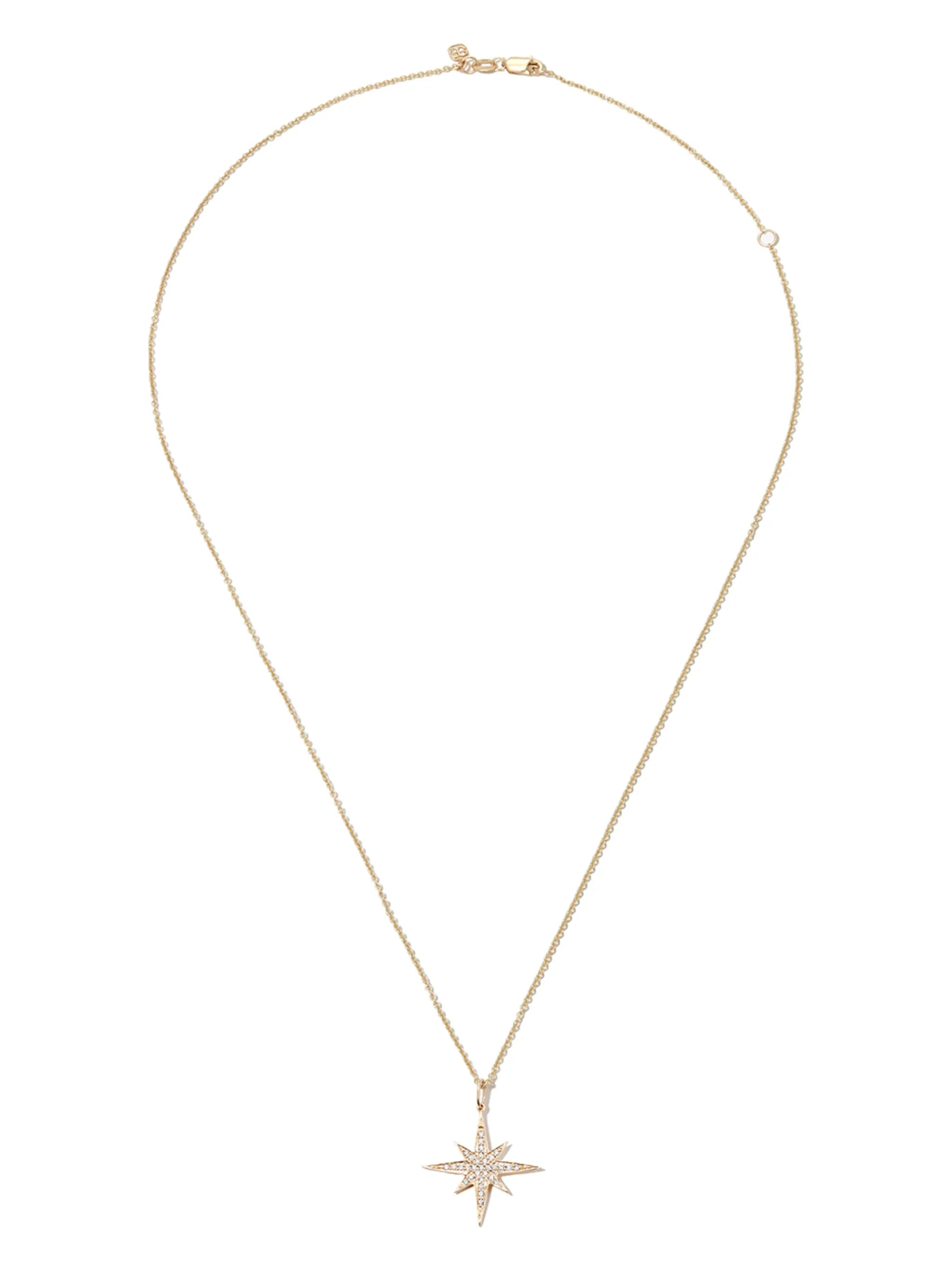 14kt yellow gold Starburst diamond necklace