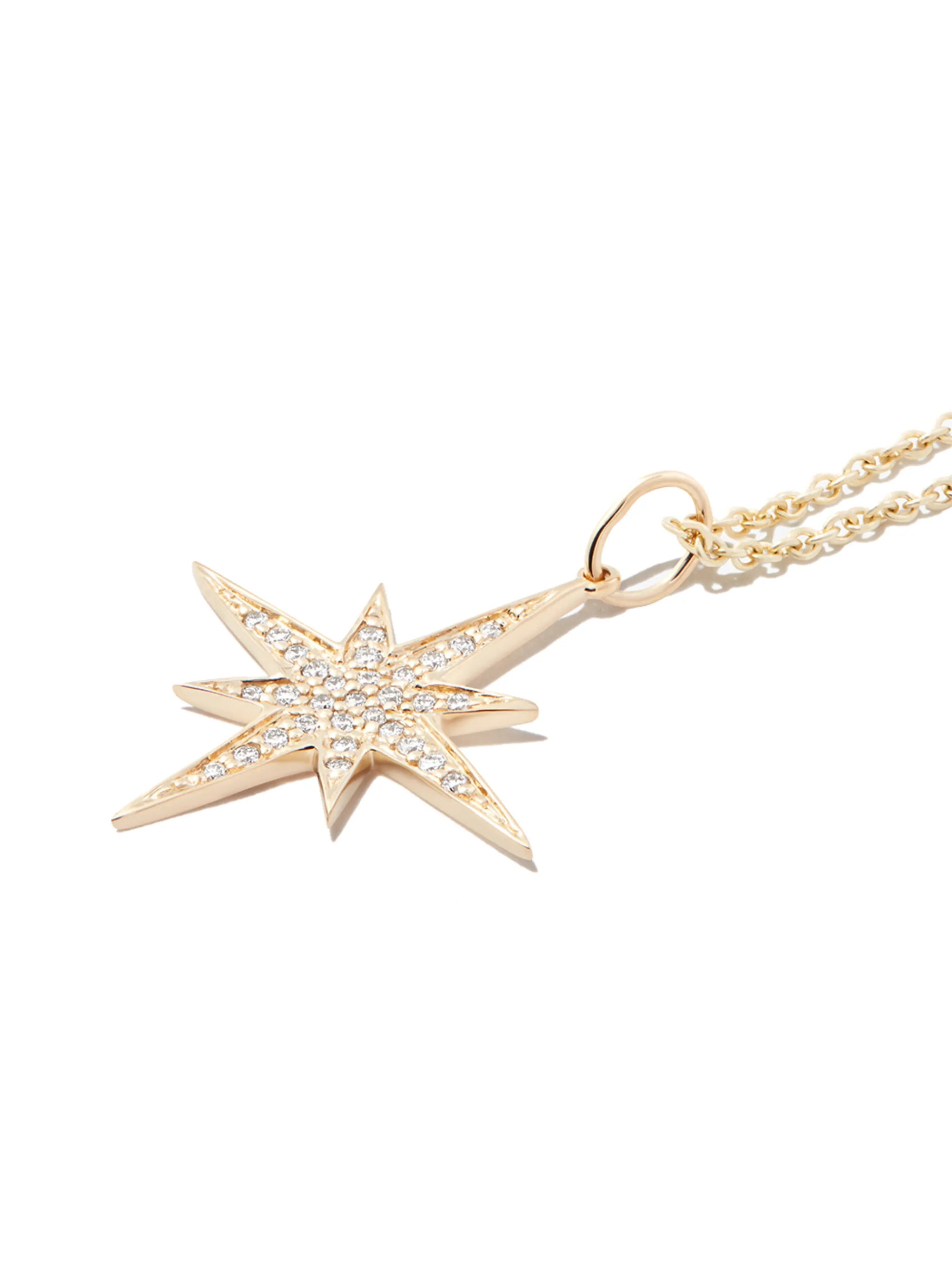 14kt yellow gold Starburst diamond necklace