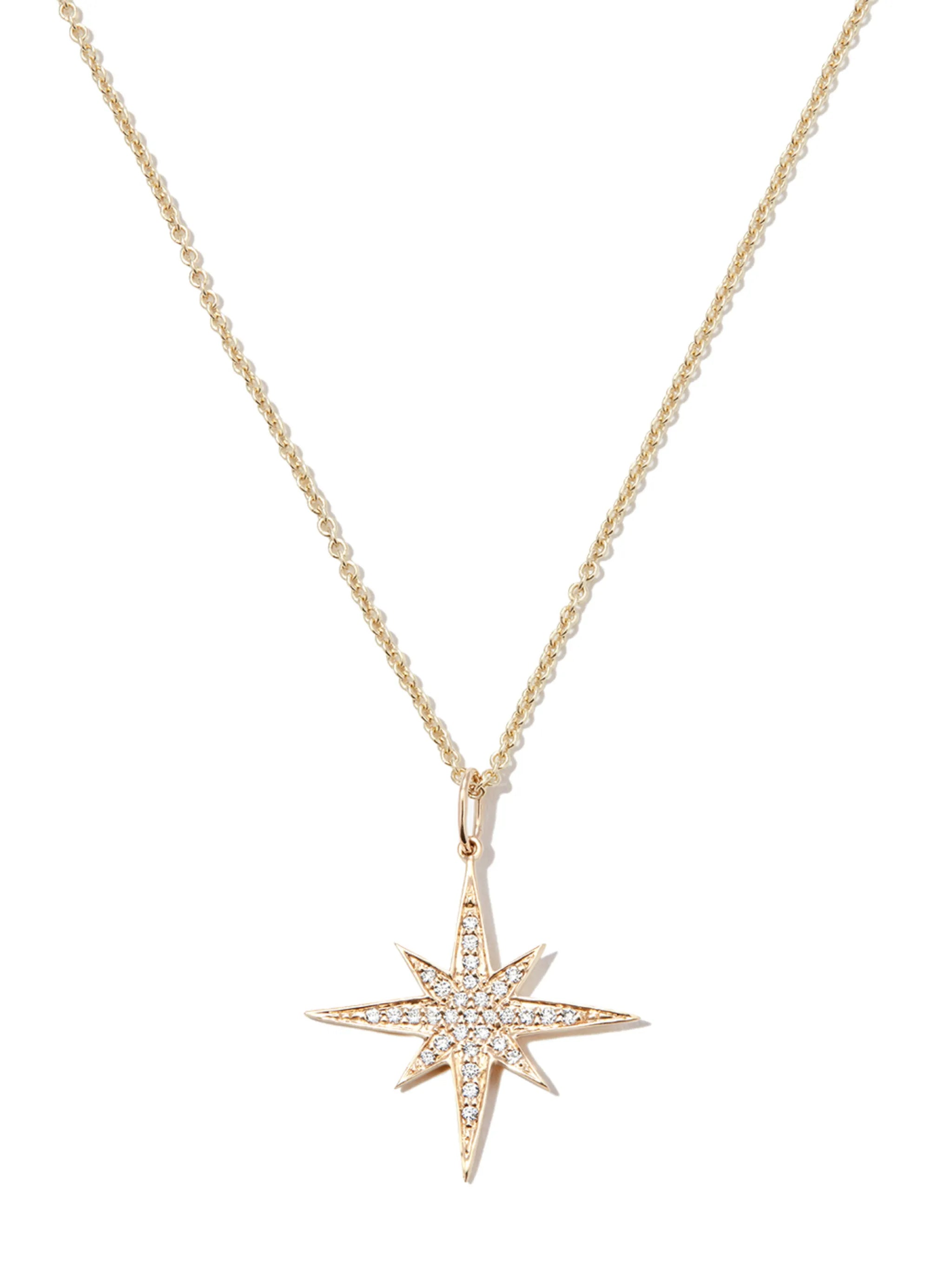 14kt yellow gold Starburst diamond necklace