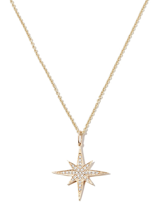 14kt yellow gold Starburst diamond necklace
