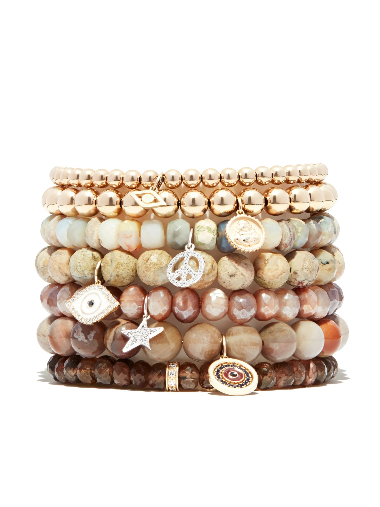 14kt yellow gold Evil Eye charm bracelet