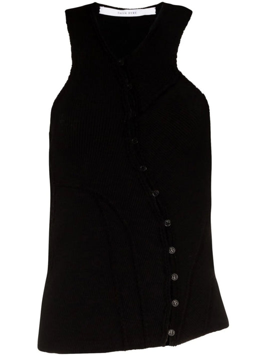 button-up asymmetric vest