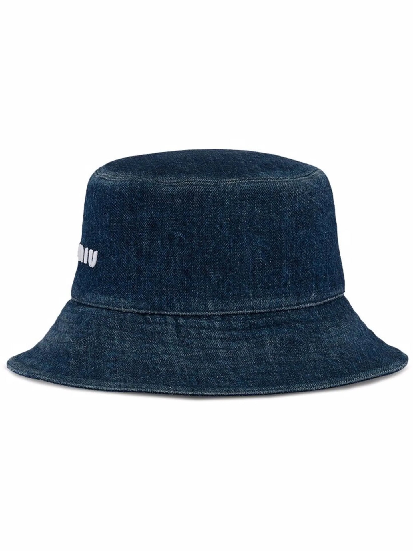 denim logo bucket hat