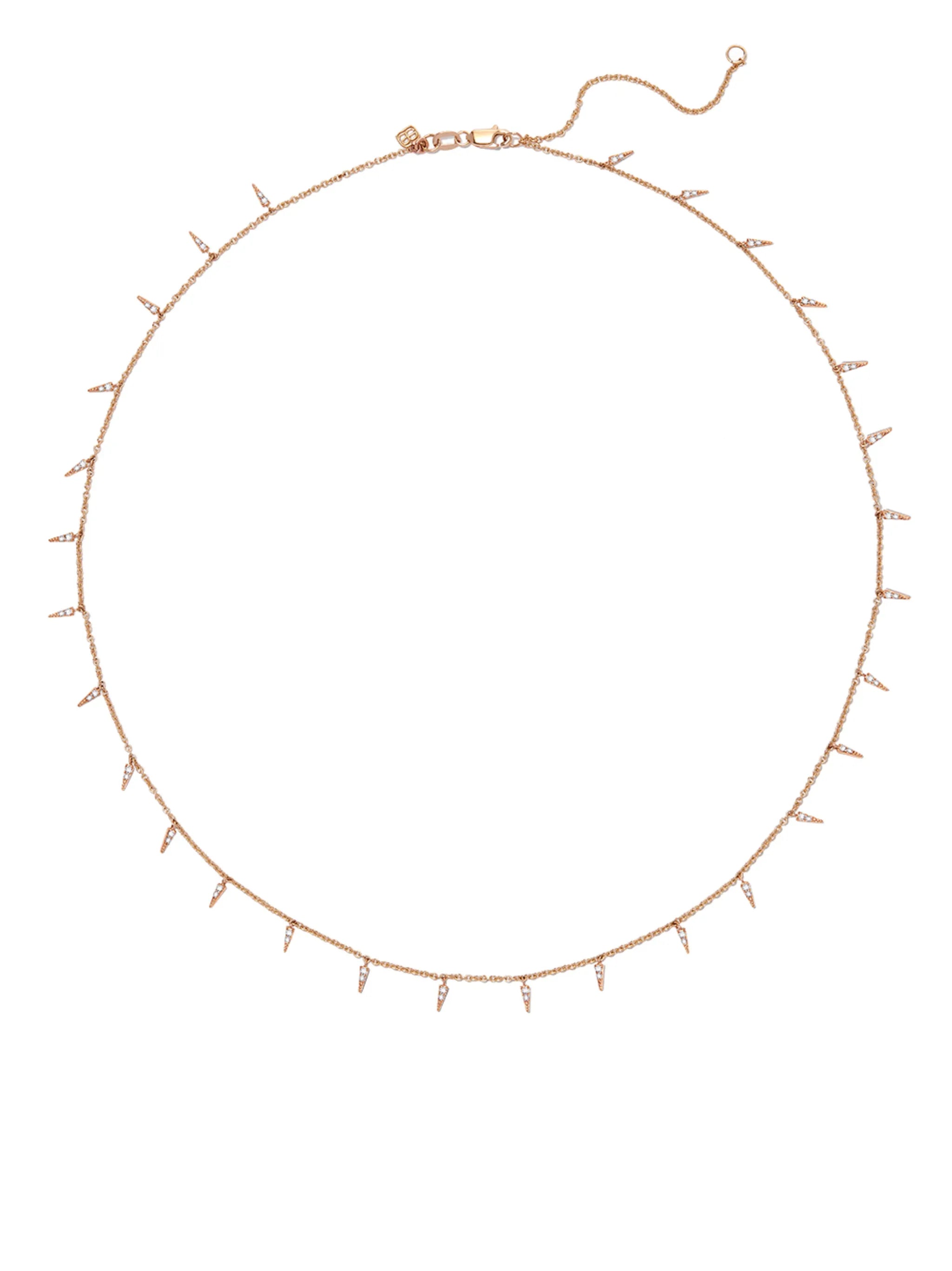 14kt yellow gold Pavé Fringe diamond necklace