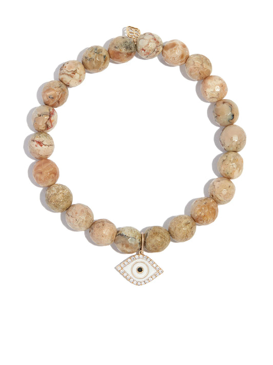 14kt yellow gold opal and diamond bracelet
