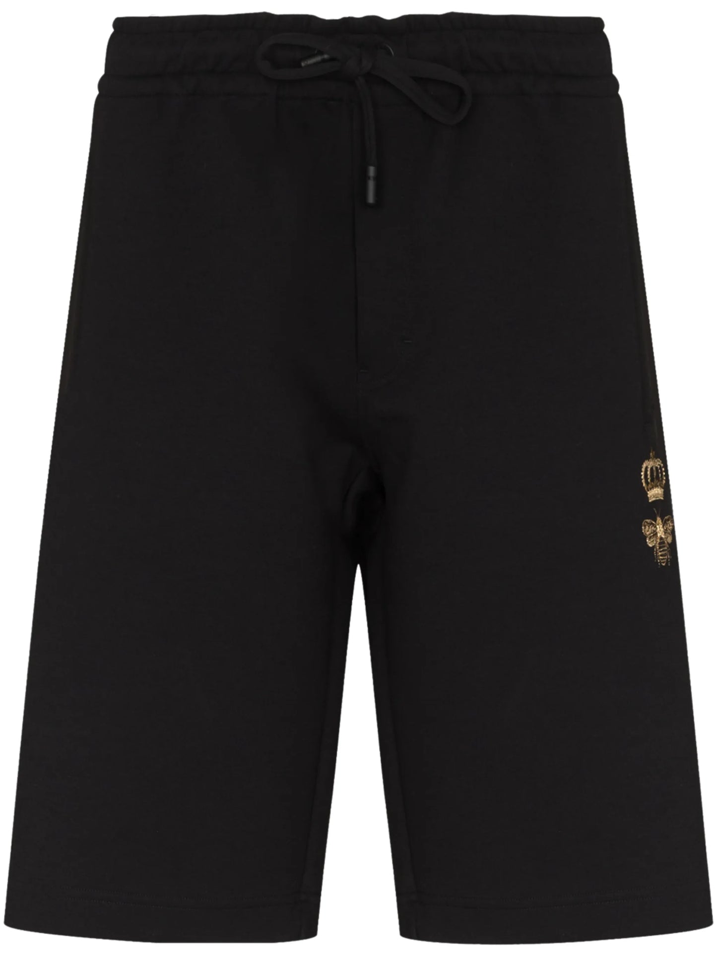 embroidered-bee drawstring shorts