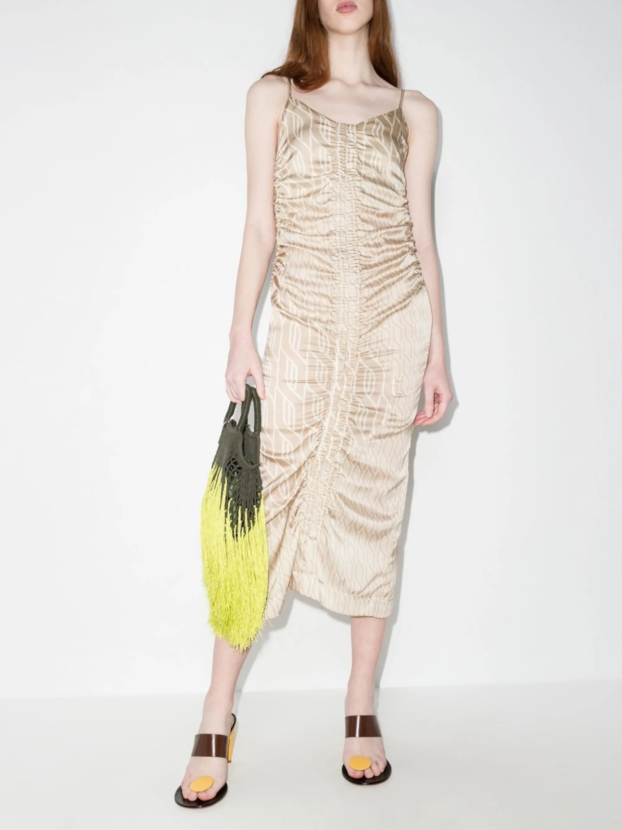 Augusta ruched midi dress
