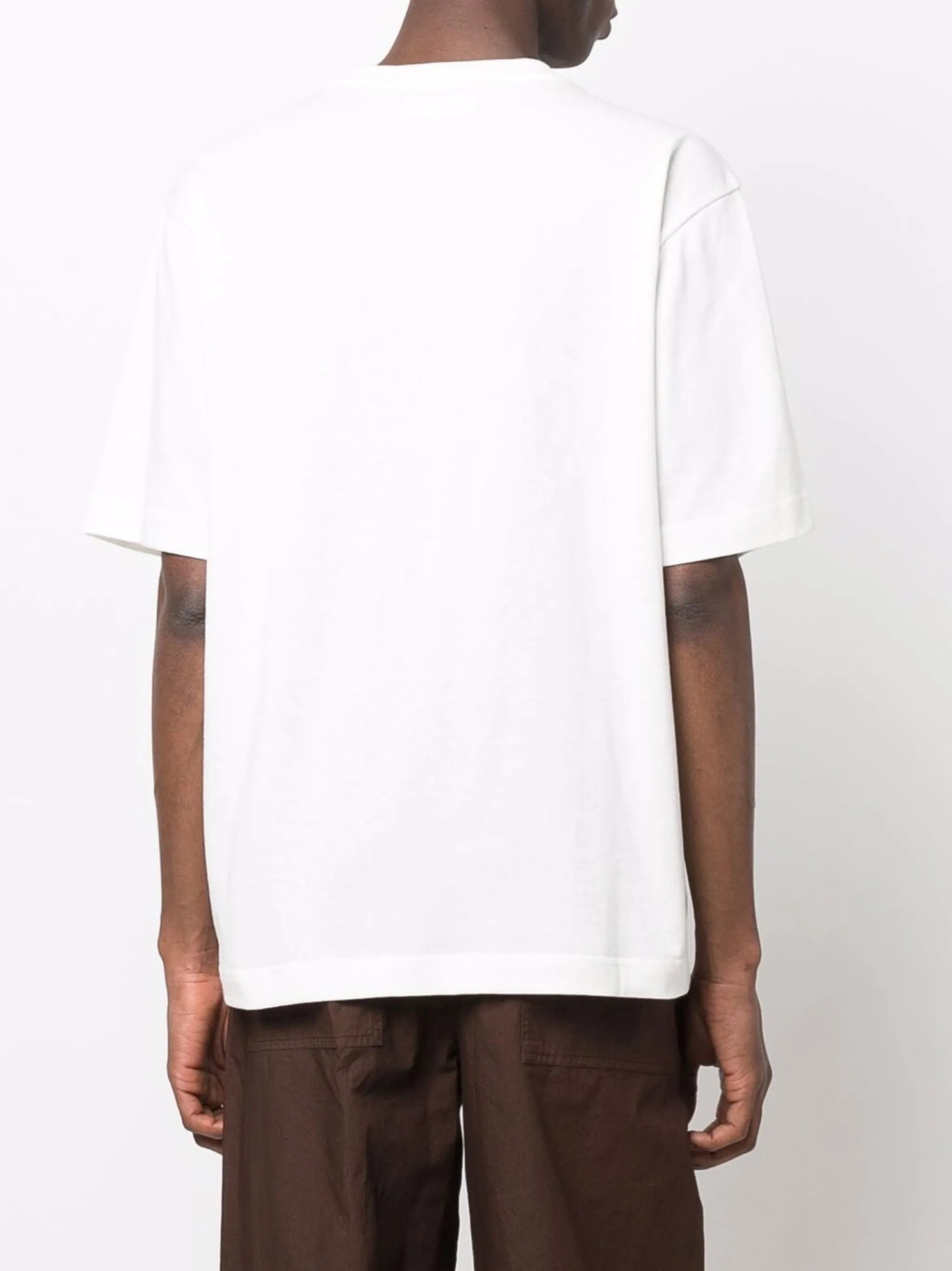 zigzag-logo embroidered cotton T-shirt