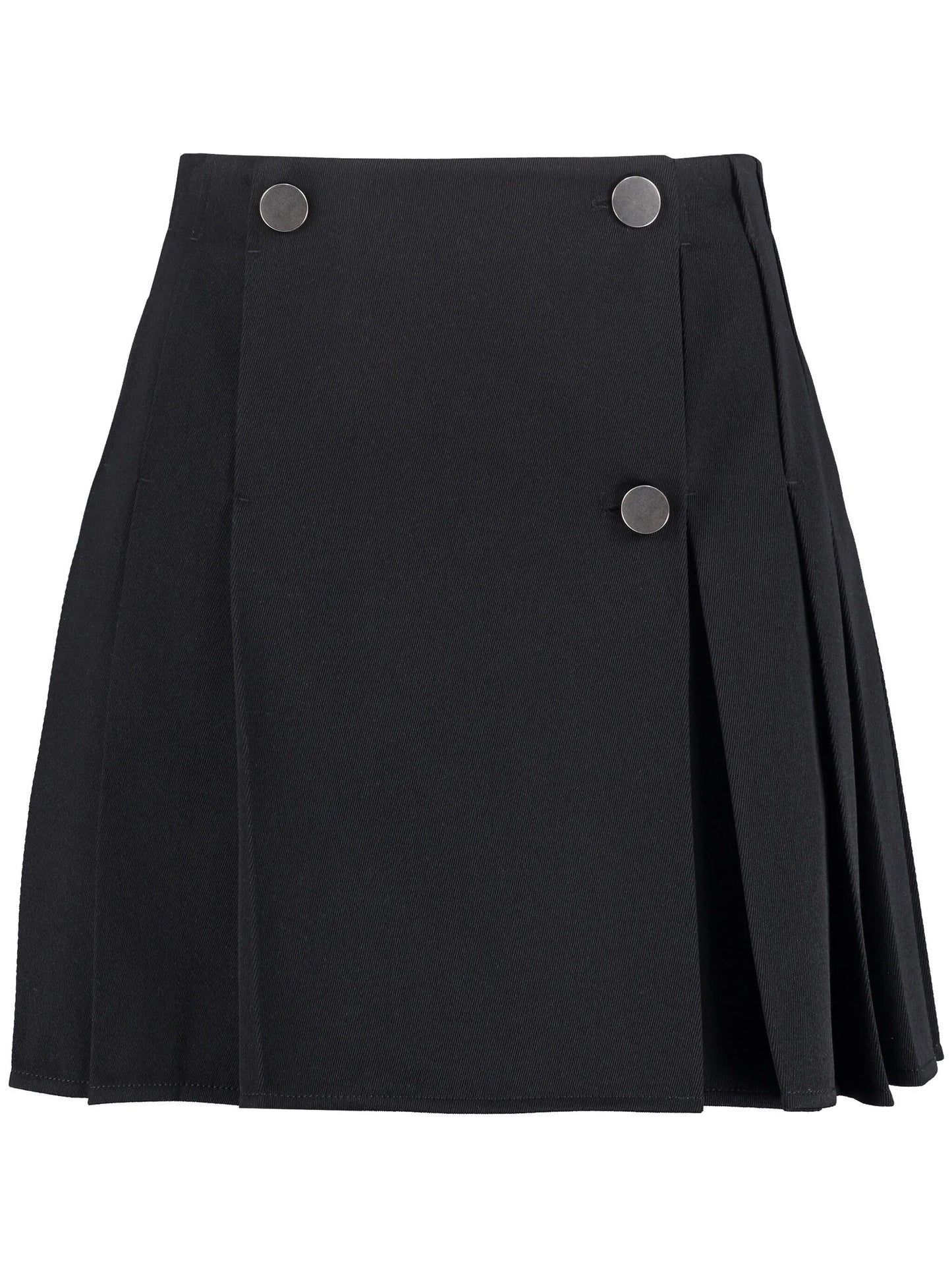 button-front pleated mini skirt