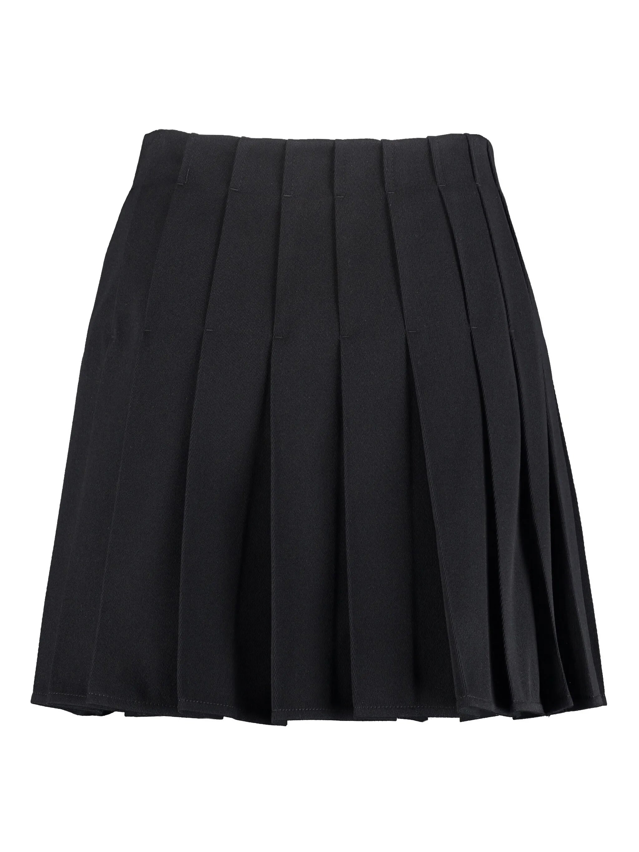button-front pleated mini skirt