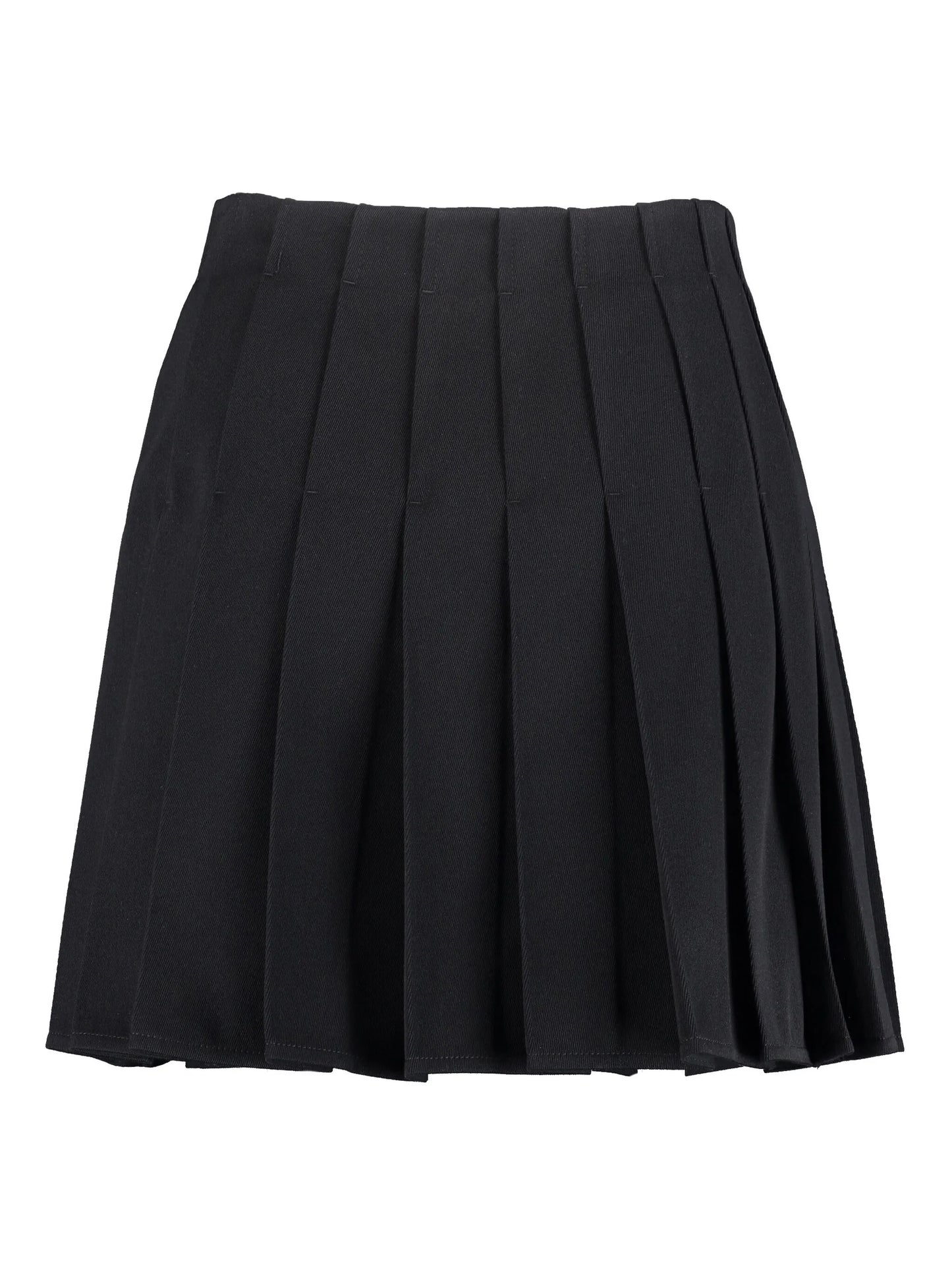 button-front pleated mini skirt