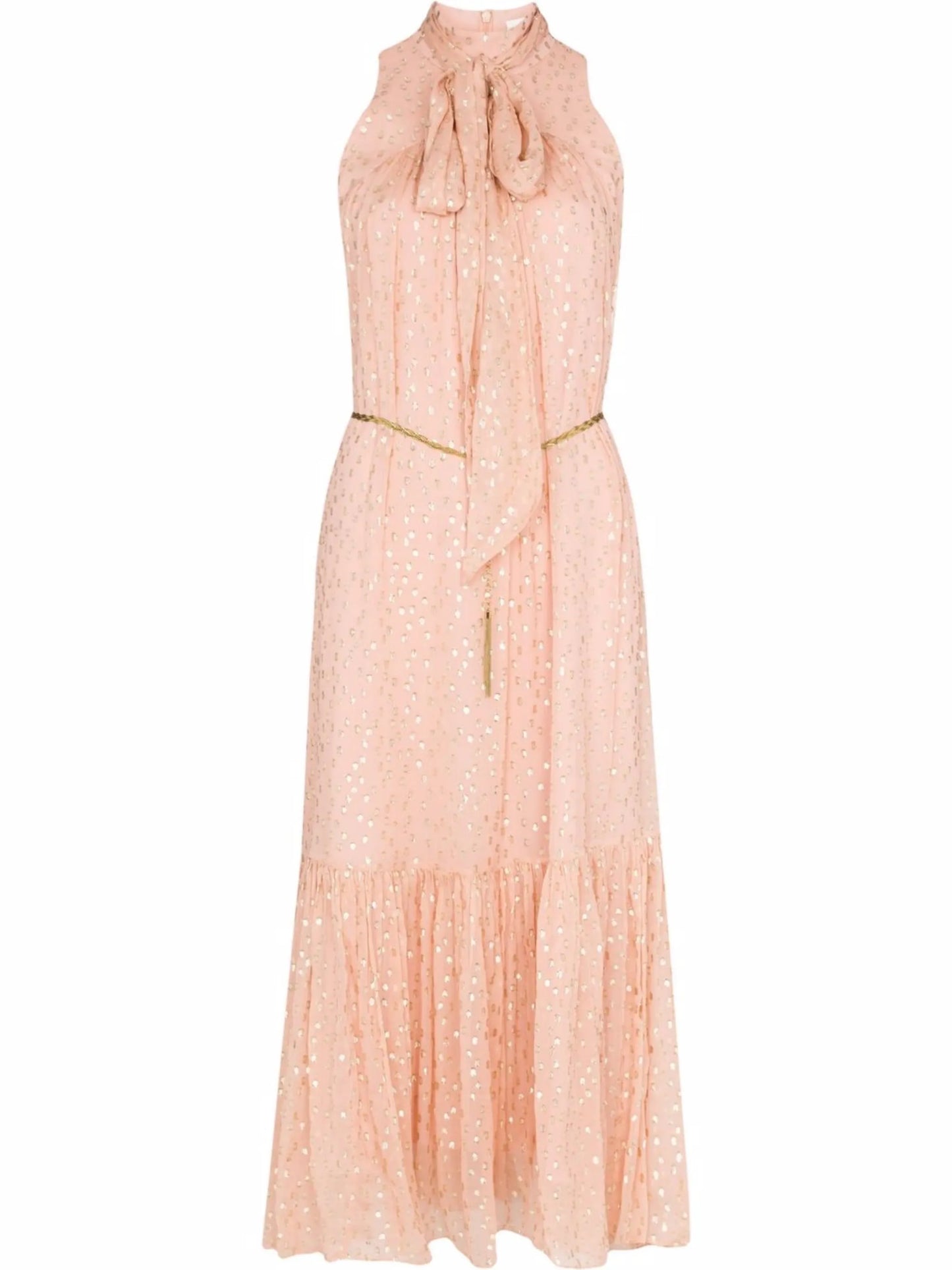 sleeveless tie neck dress