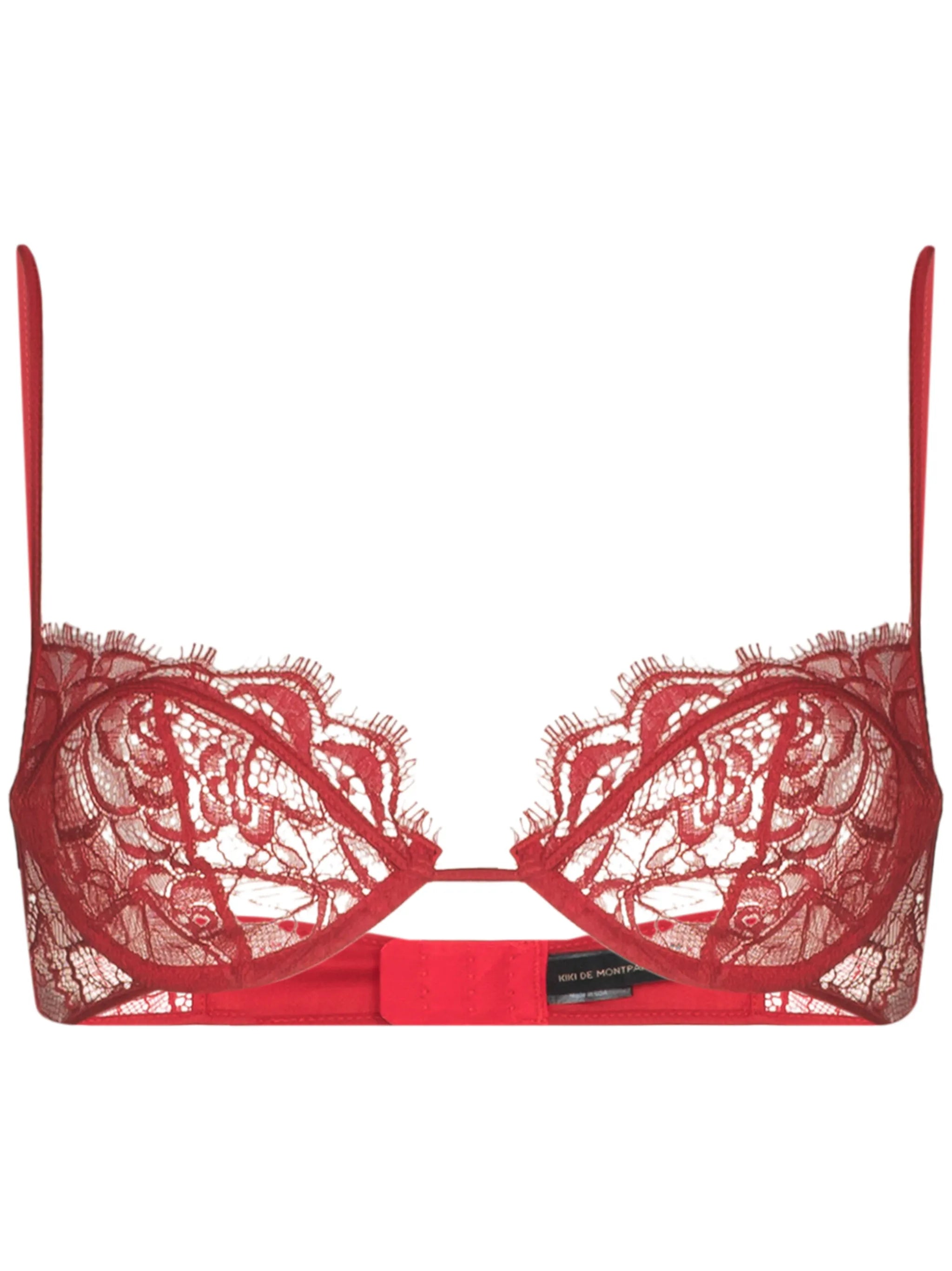 demi-cup lace bra