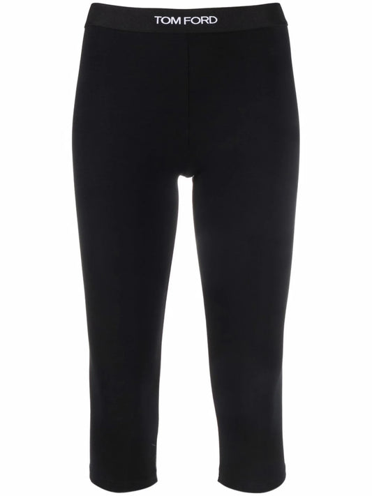 cropped logo-waistband leggings