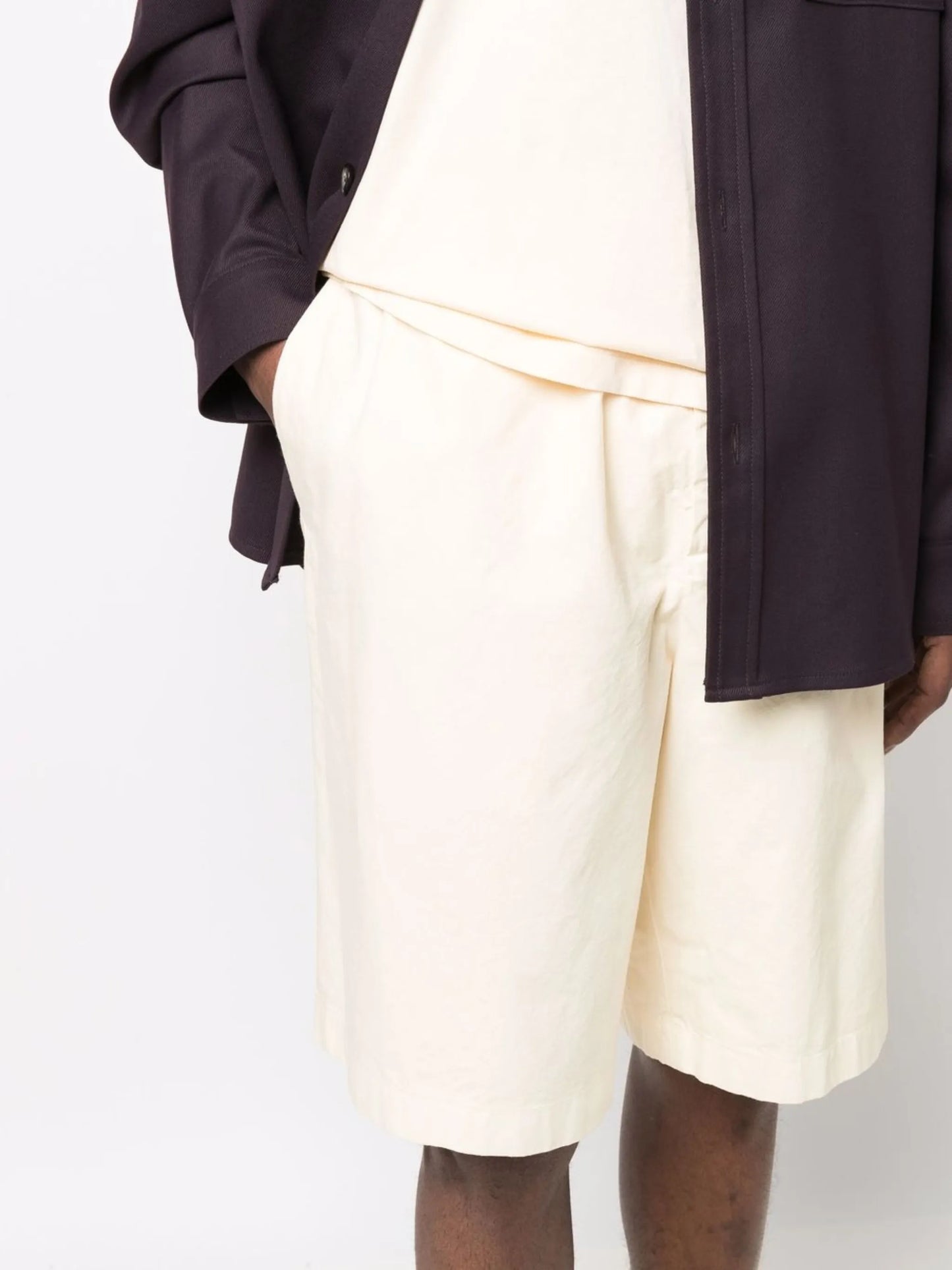 elasticated-waistband knee-length shorts