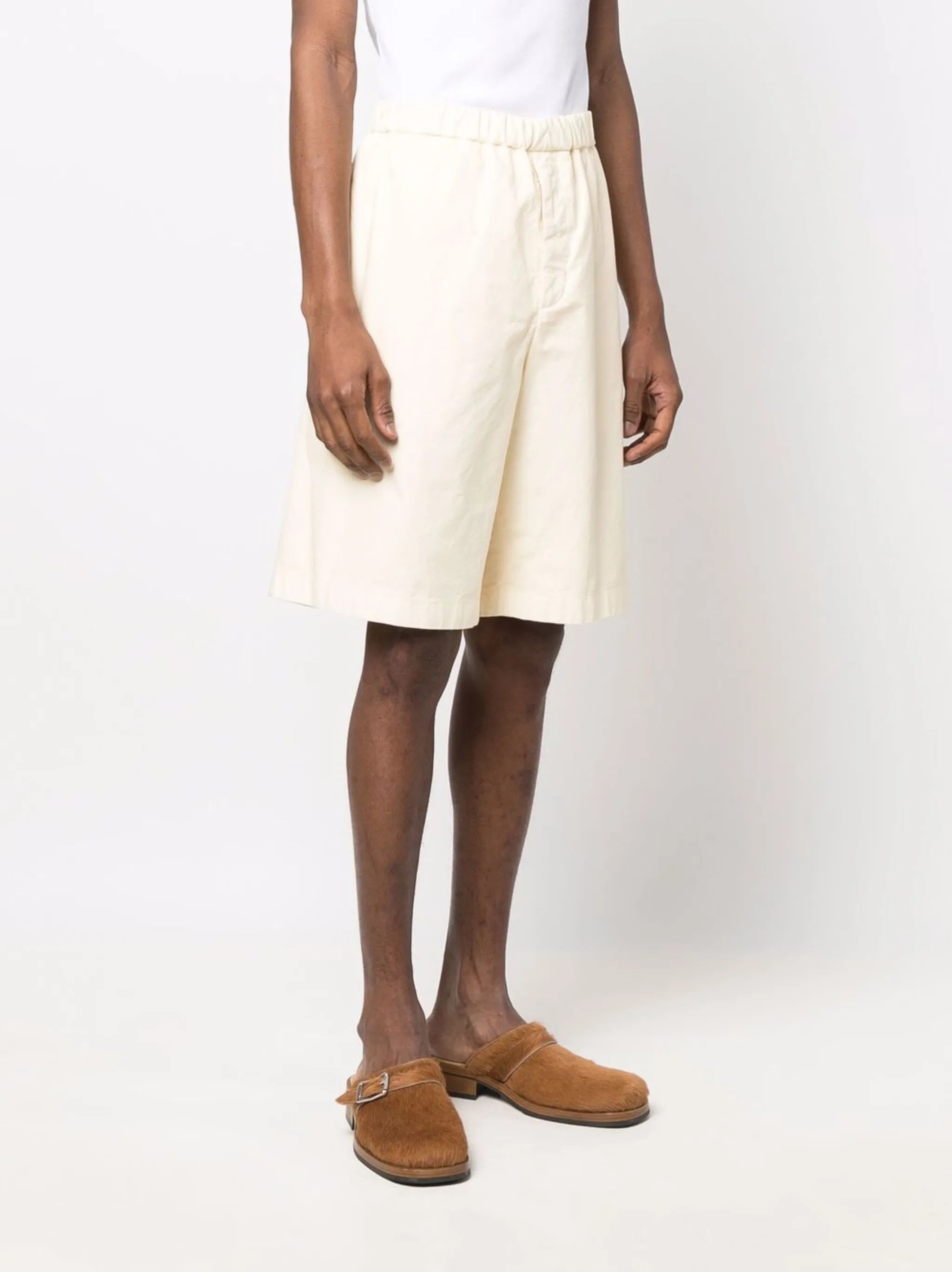 elasticated-waistband knee-length shorts