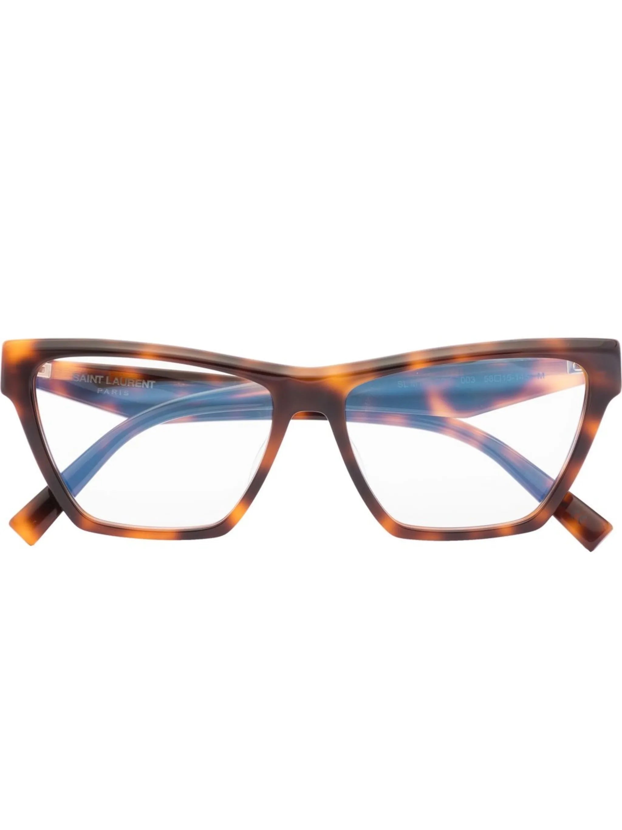 tortoiseshell-effect cat eye-frame glasses
