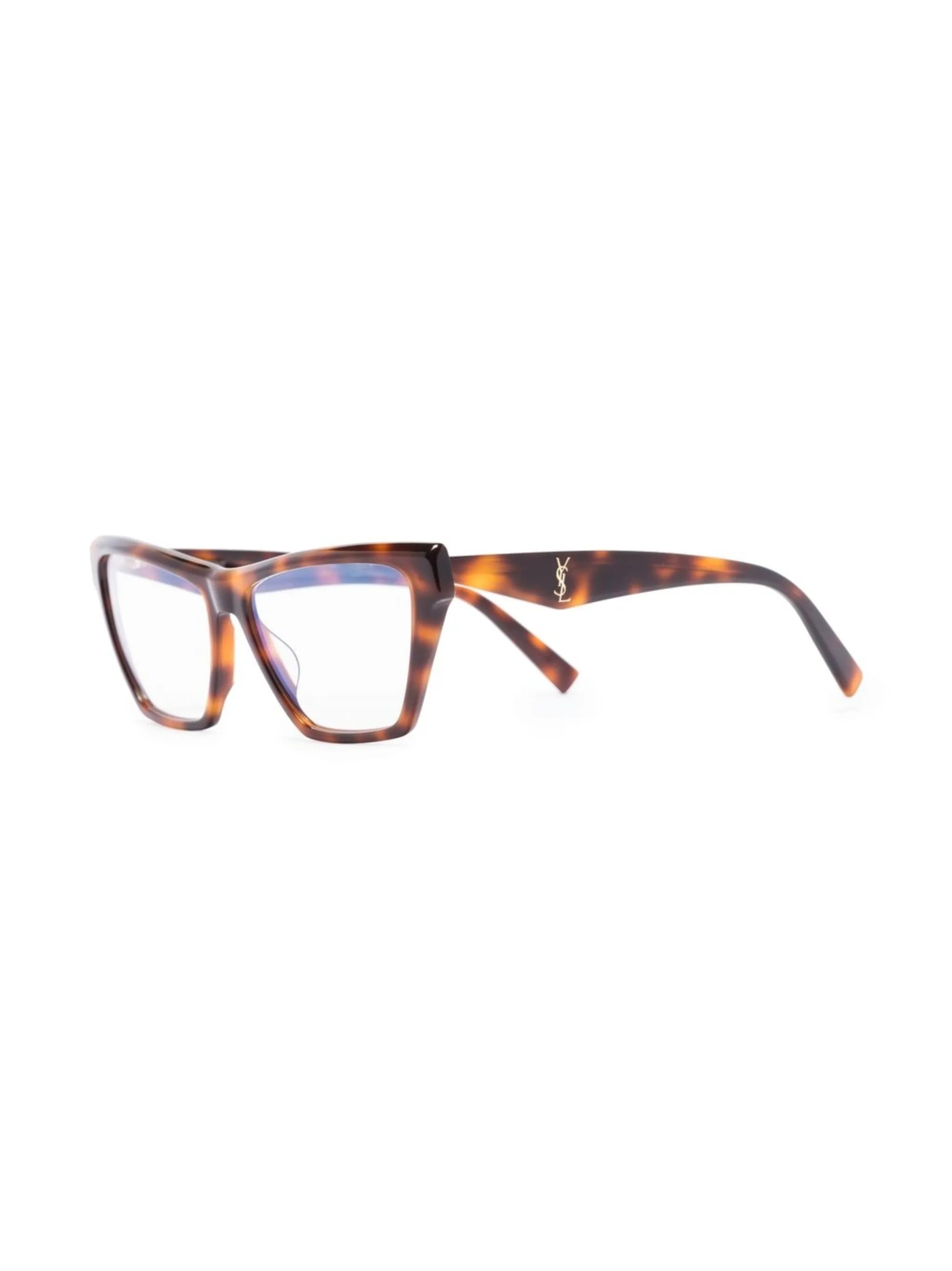 tortoiseshell-effect cat eye-frame glasses