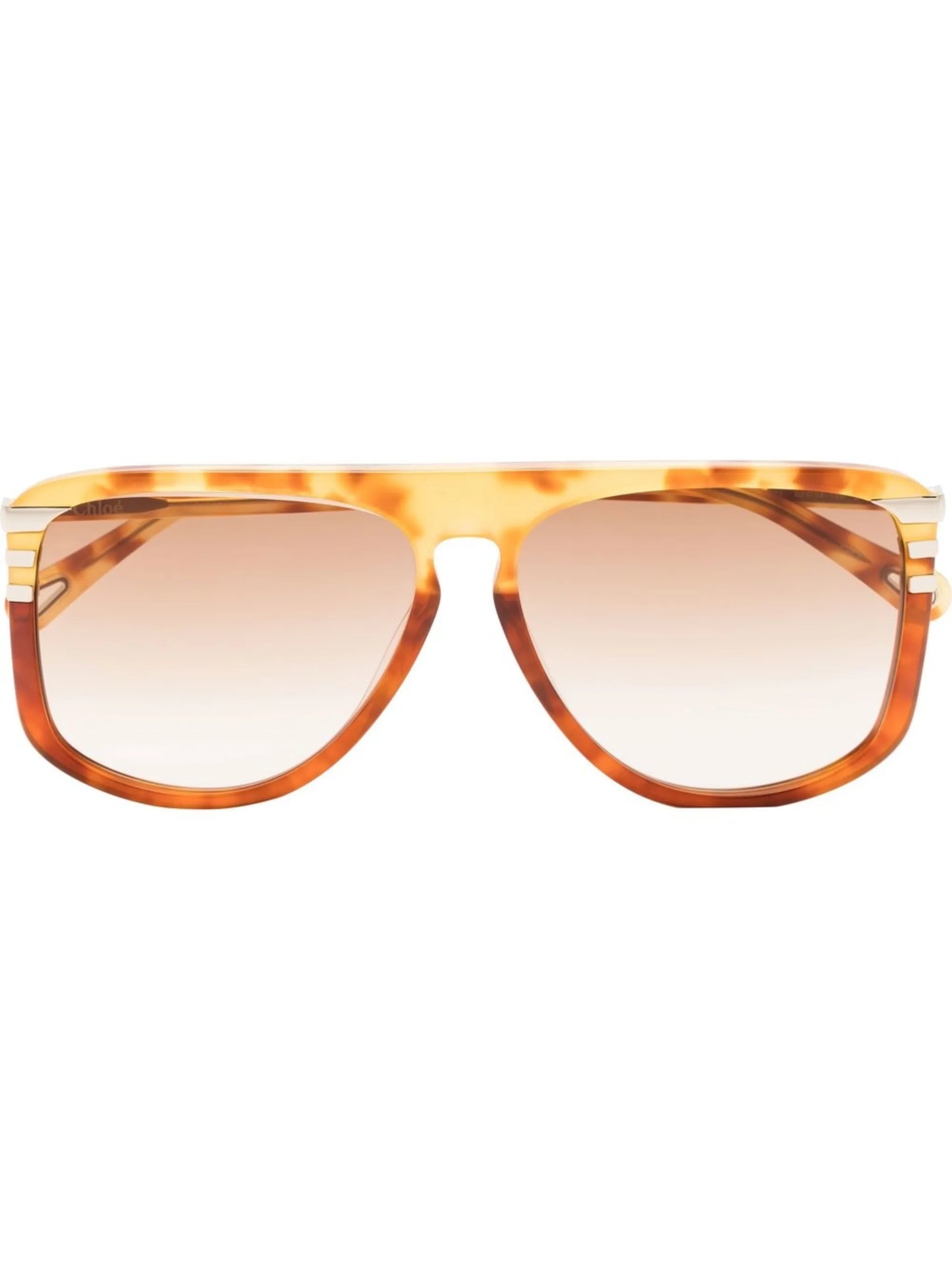 pilot-frame tortoiseshell-effect sunglasses