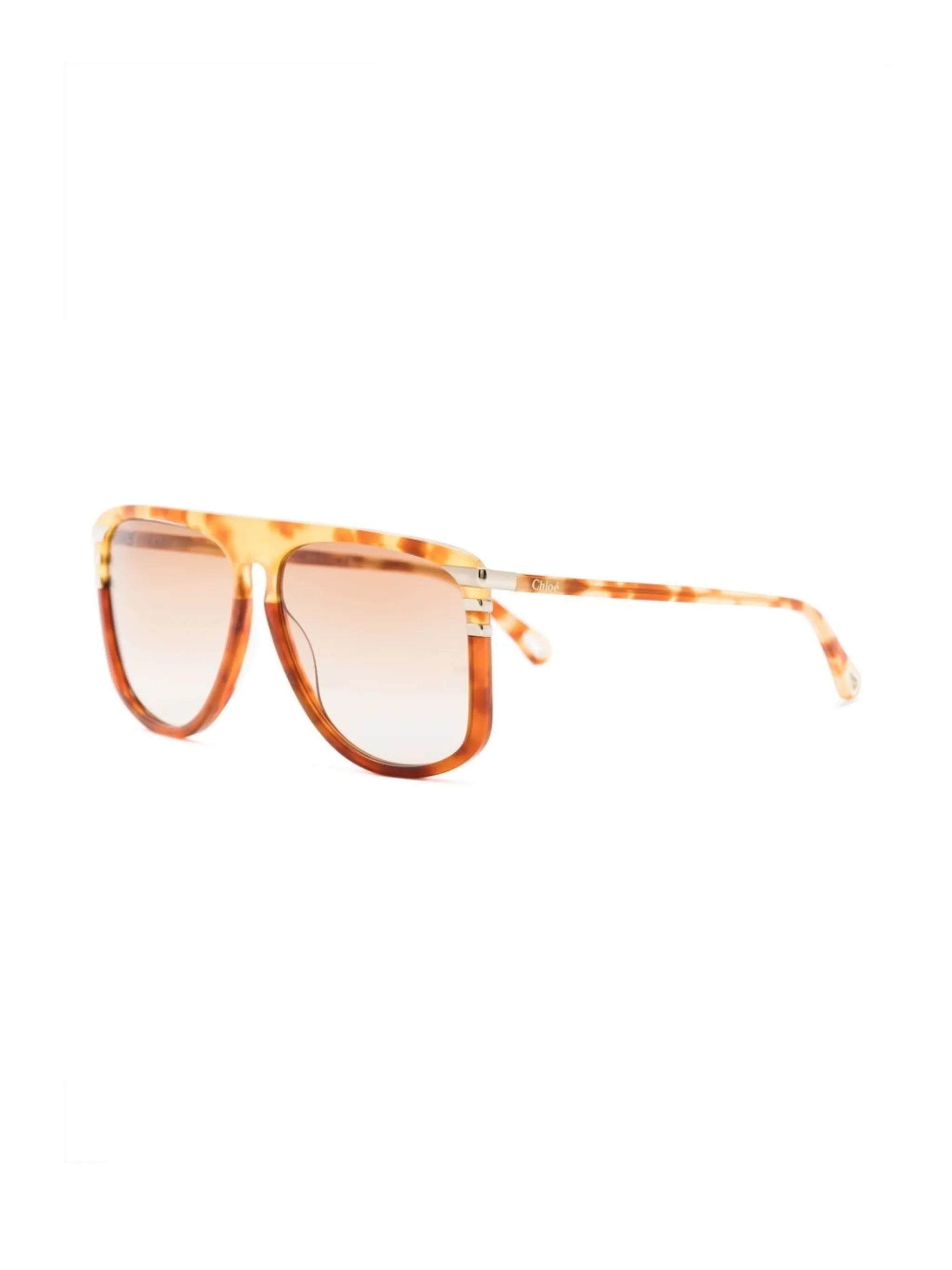 pilot-frame tortoiseshell-effect sunglasses