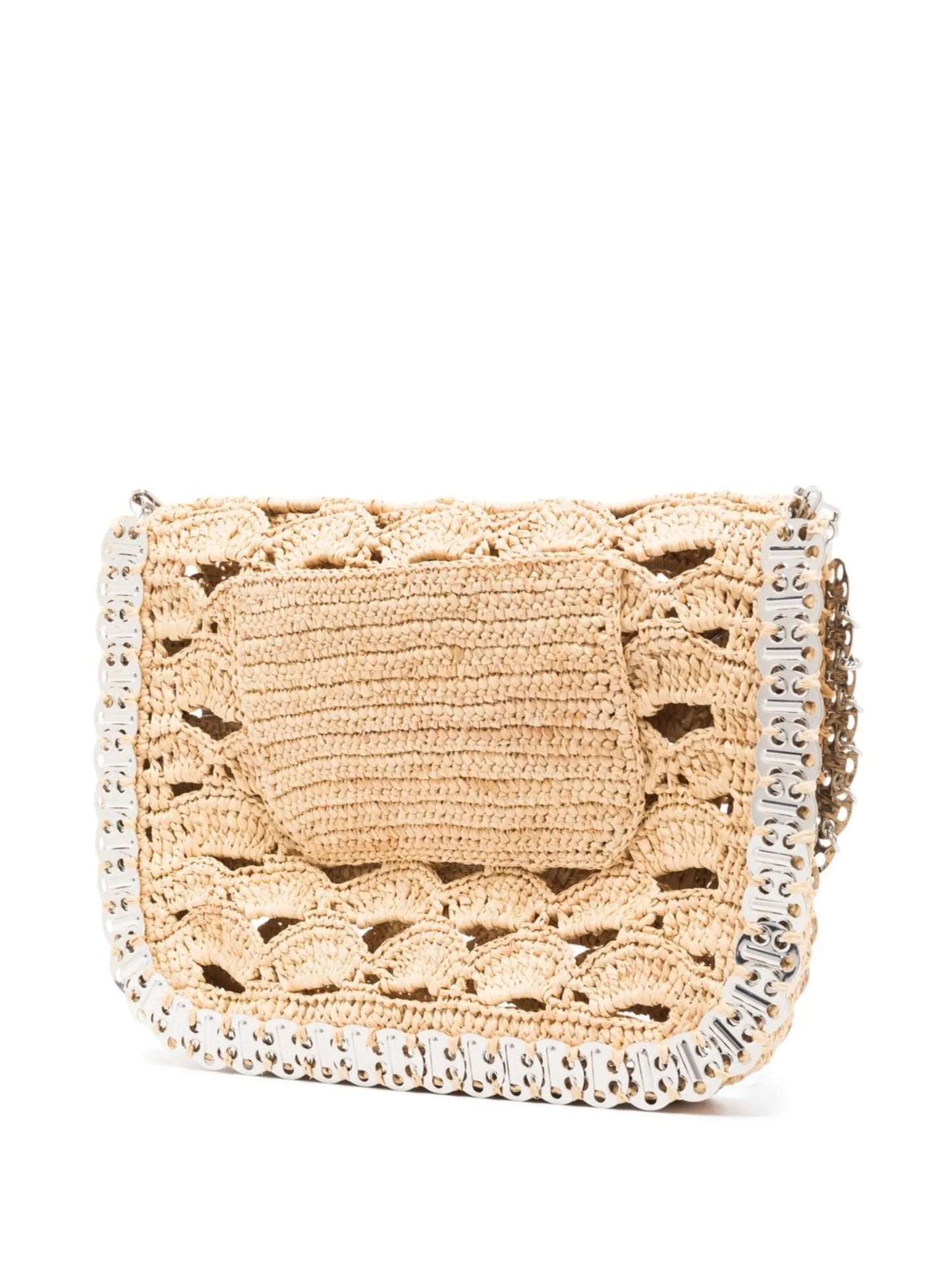 embellished raffia shoulder bag