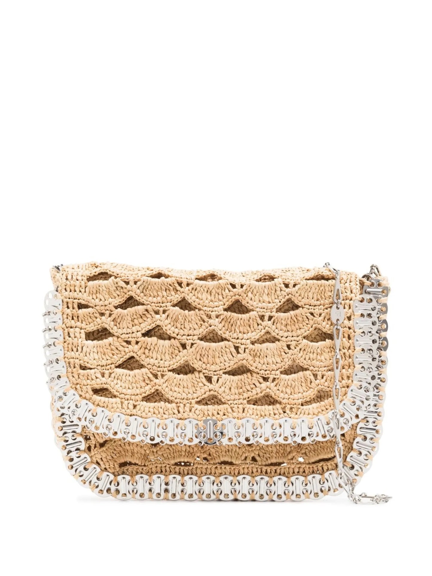 embellished raffia shoulder bag