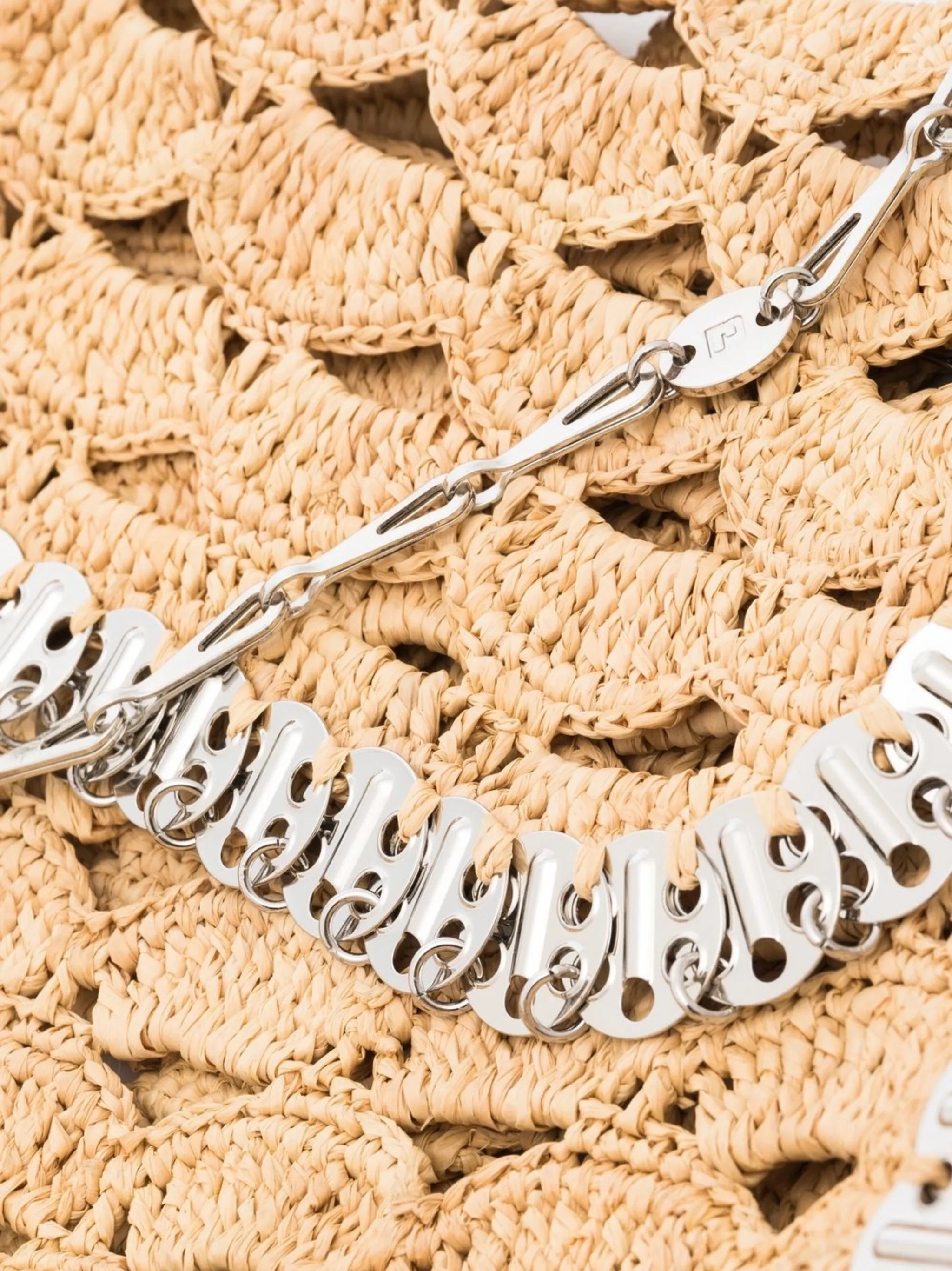 embellished raffia shoulder bag