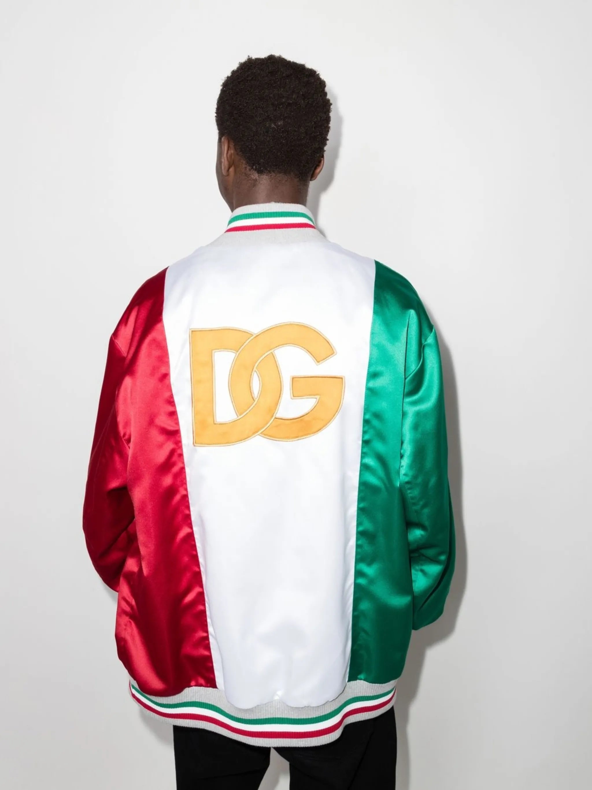 Italia colour-block bomber jacket
