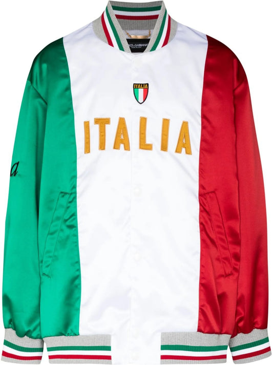 Italia colour-block bomber jacket