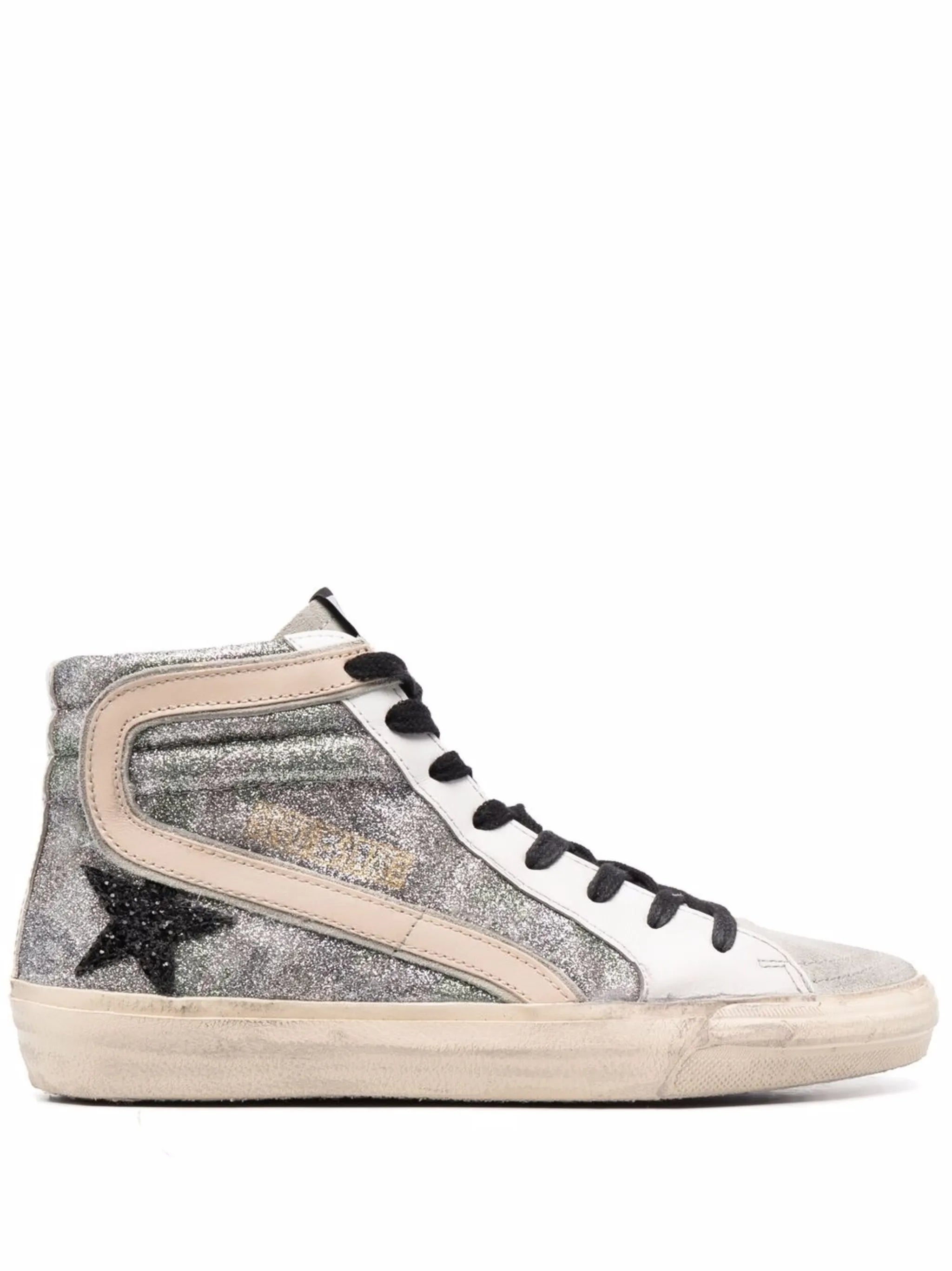 star-patch lace-up sneakers